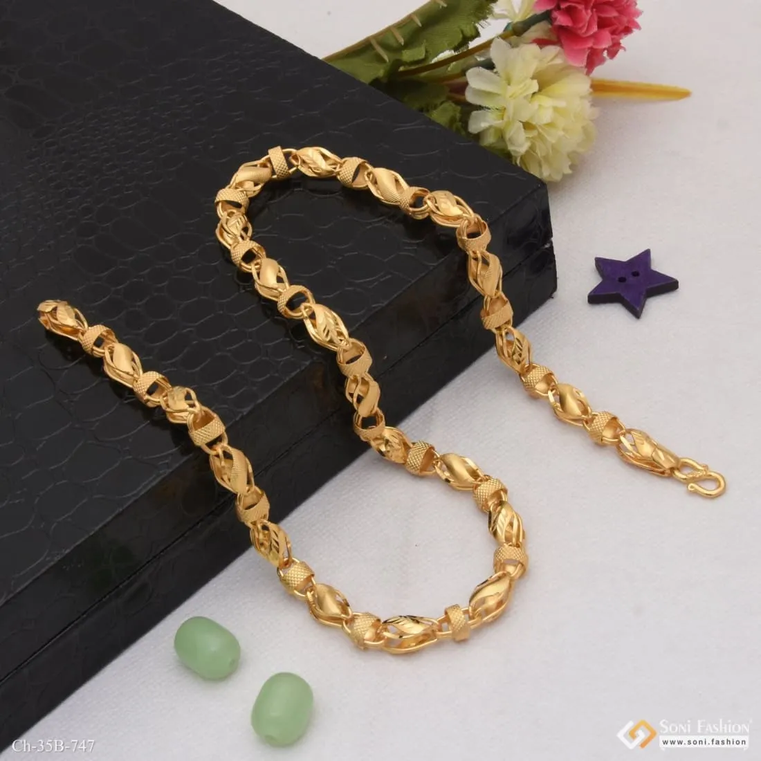 1 Gram Gold Forming 2 in 1 Expensive-Looking Design High-Quality Chain - Style B747