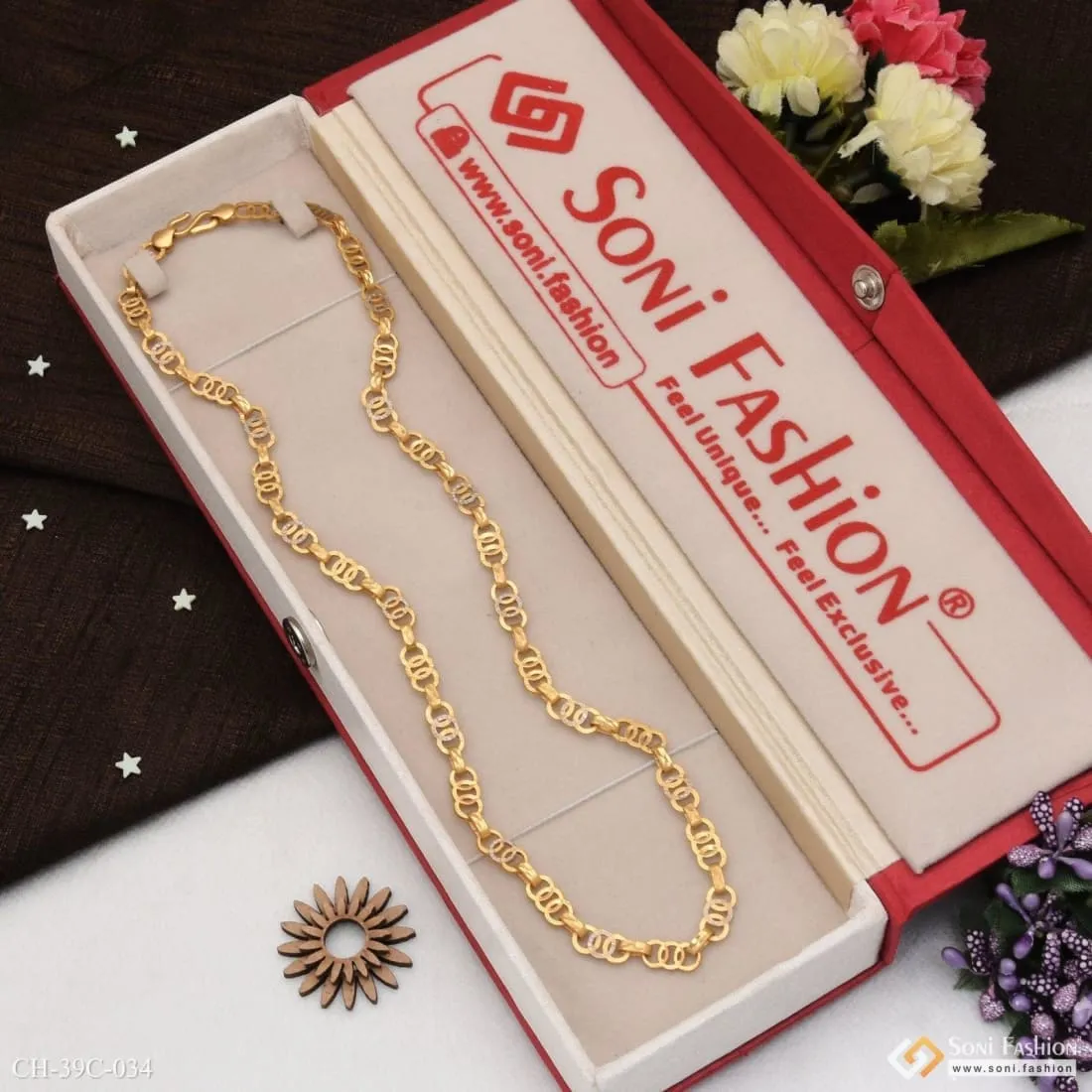 1 Gram Gold Forming Round Linked Distinctive Design Best Quality Chain - Style C034