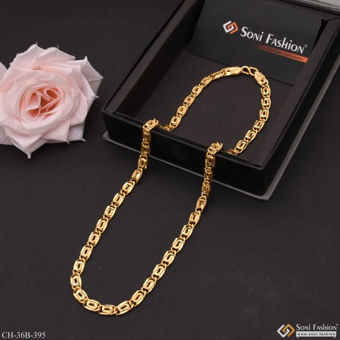 1 Gram Gold - S Pattern Best Quality Elegant Design Gold Plated Chain - Style B395