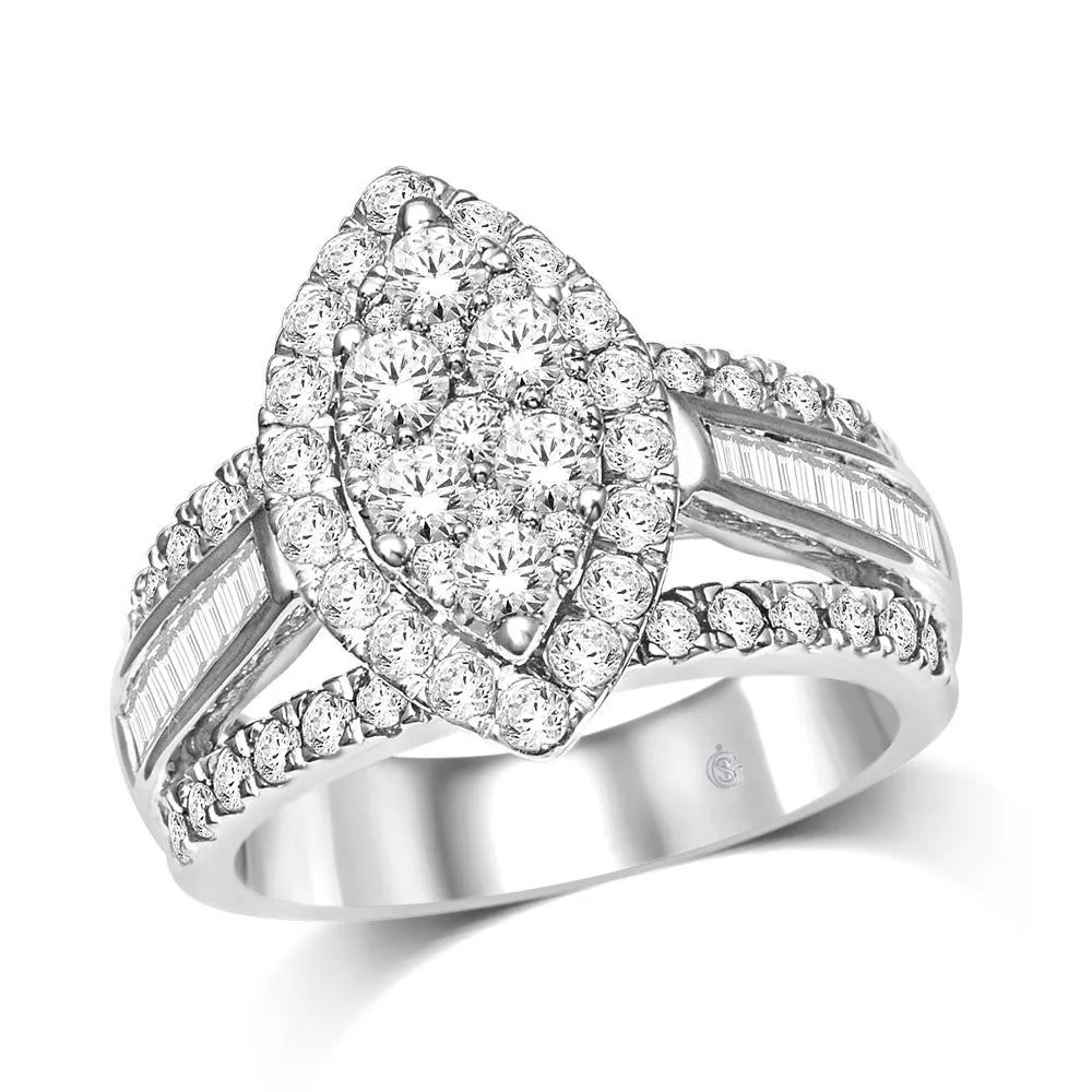 10K White Gold 1 Ct.Tw. Diamond Engagement Ring