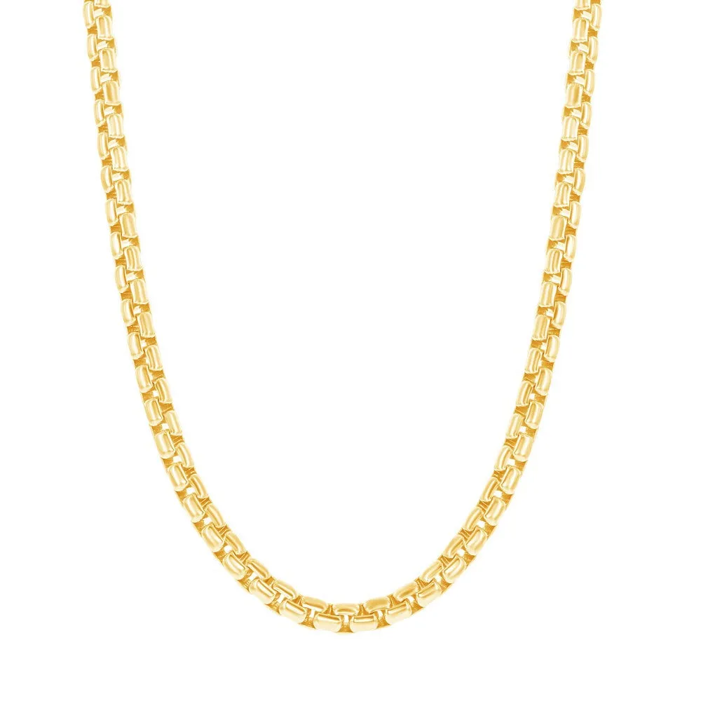 10K Yellow Gold 3.5mm Venetian Round Box Chain 18", 20", 22", 24"