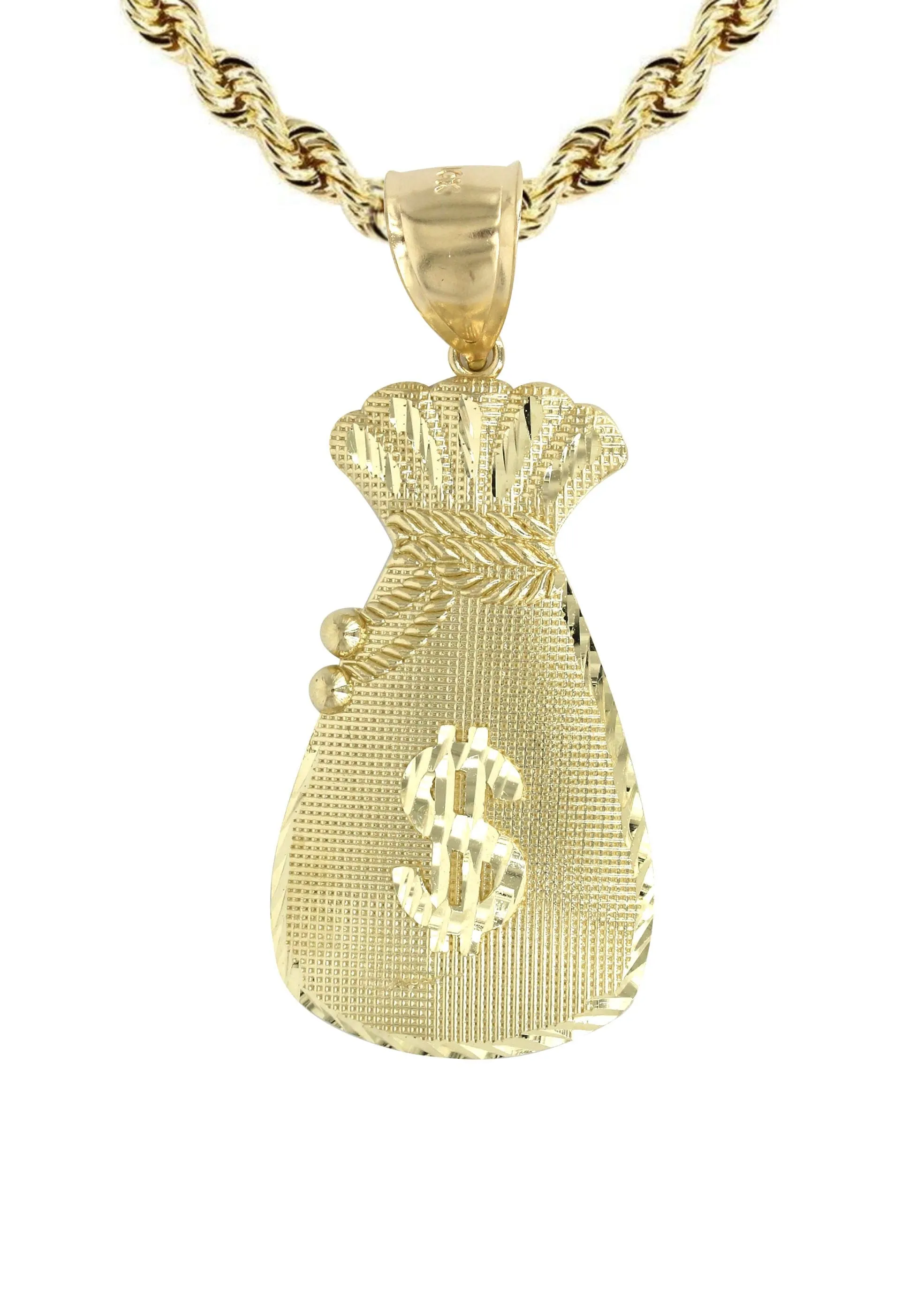 10K Yellow Gold Money Bag Necklace | Appx. 16.4 Grams