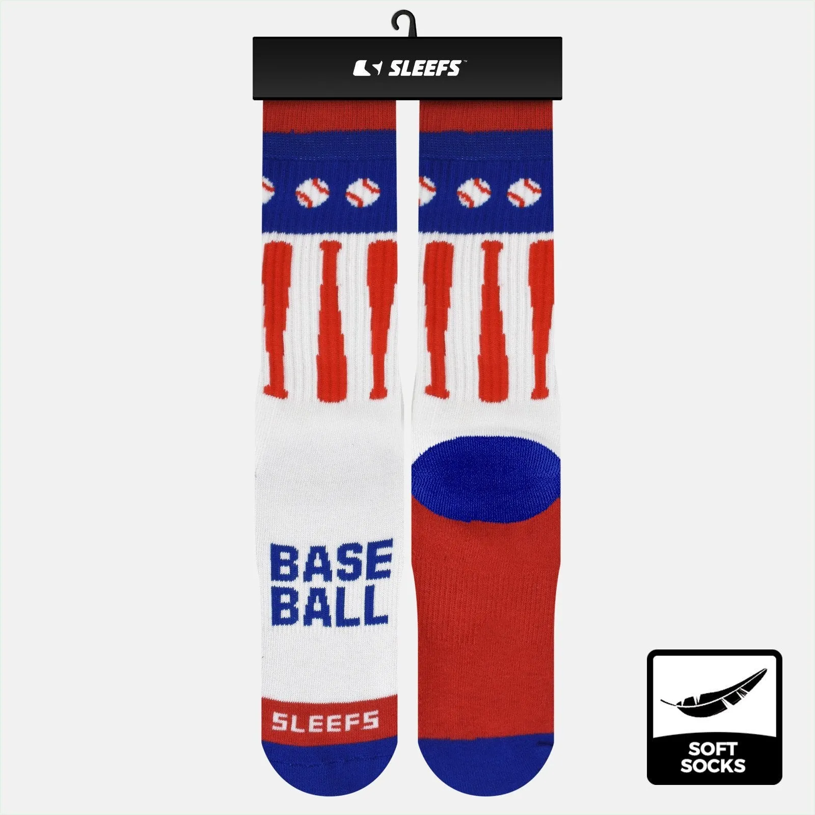 12&6 Baseball soft kids socks