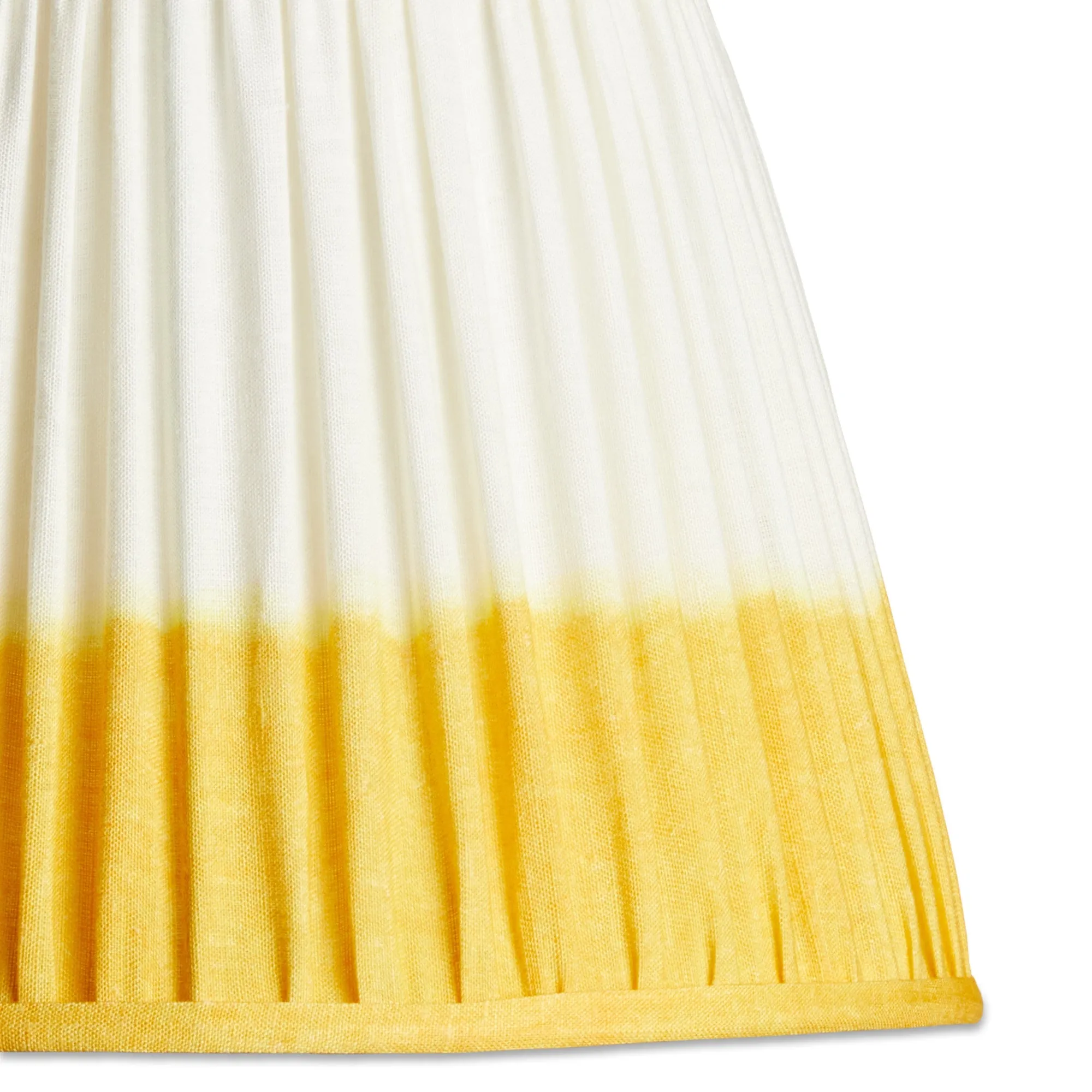 14cm tall tapered shade in yellow shibori linen