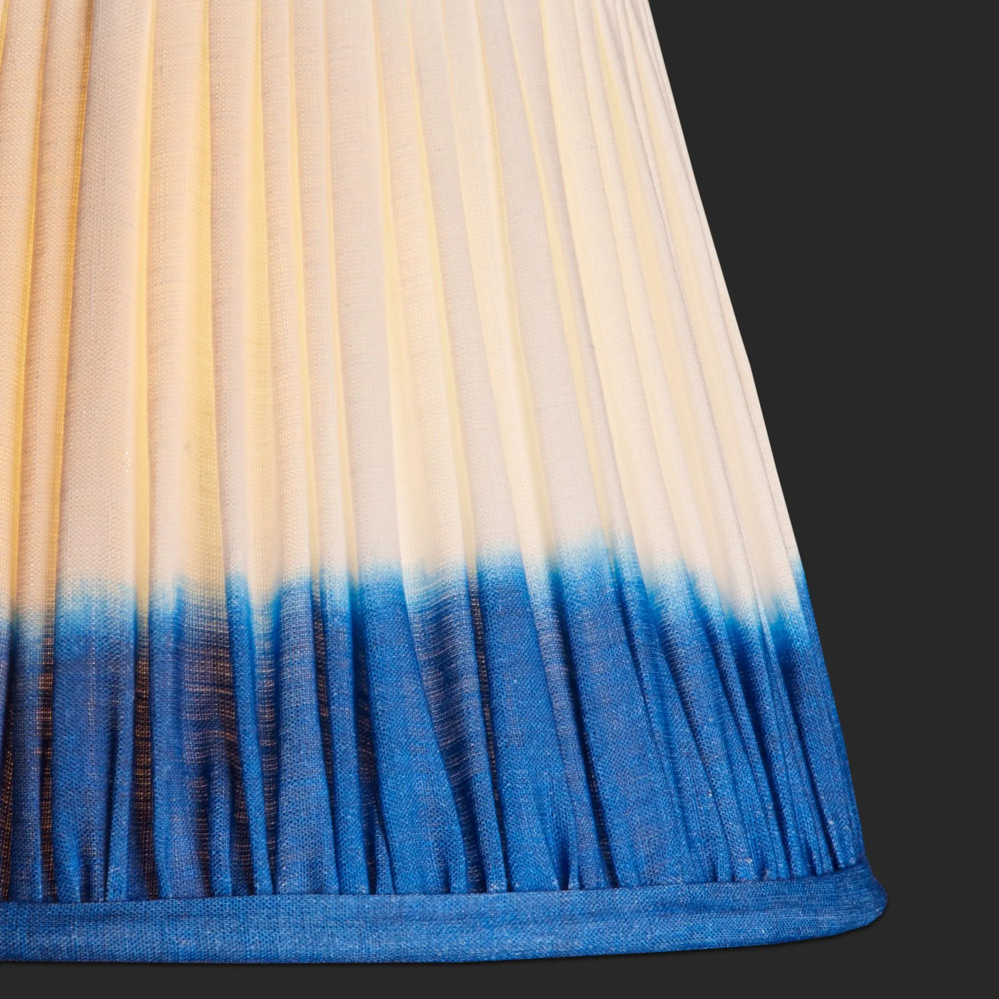 16cm empire shade in blue shibori linen