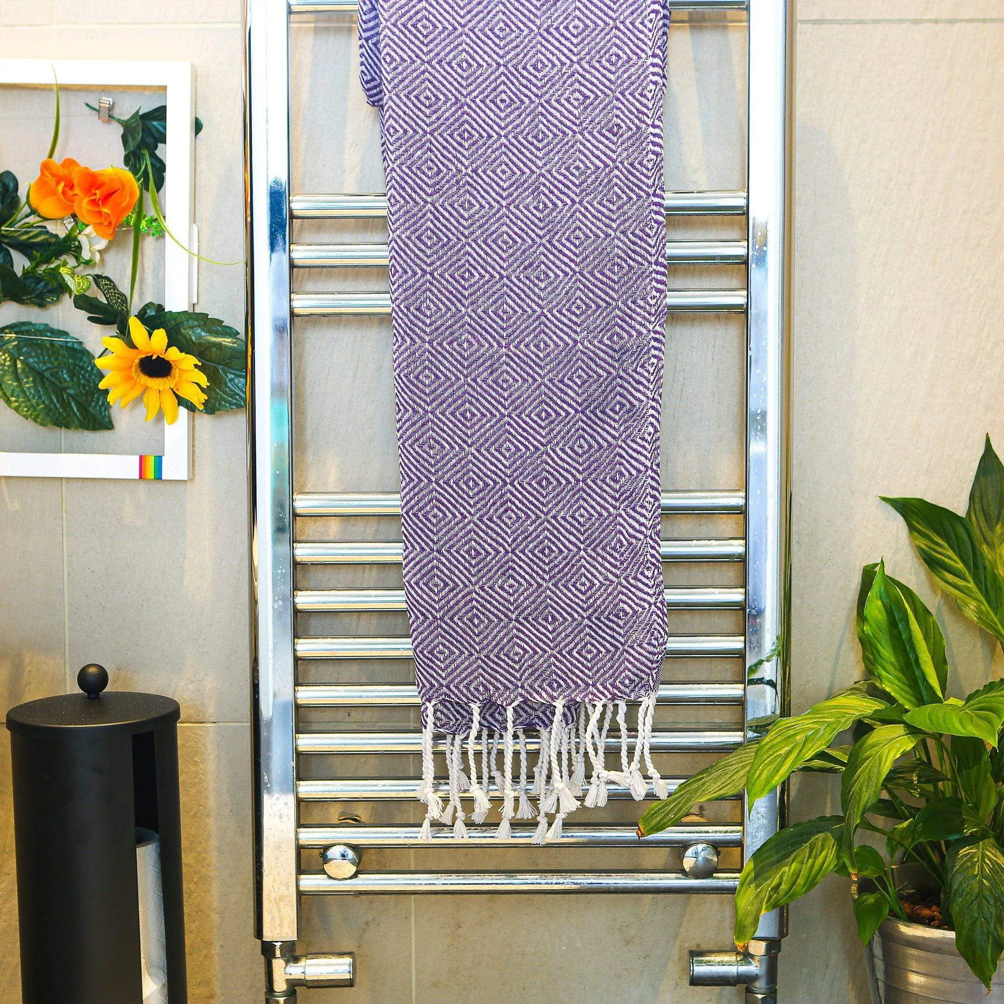 170cm x 90cm Turkish Cotton Diamond Bath Towel - By Nicola Spring