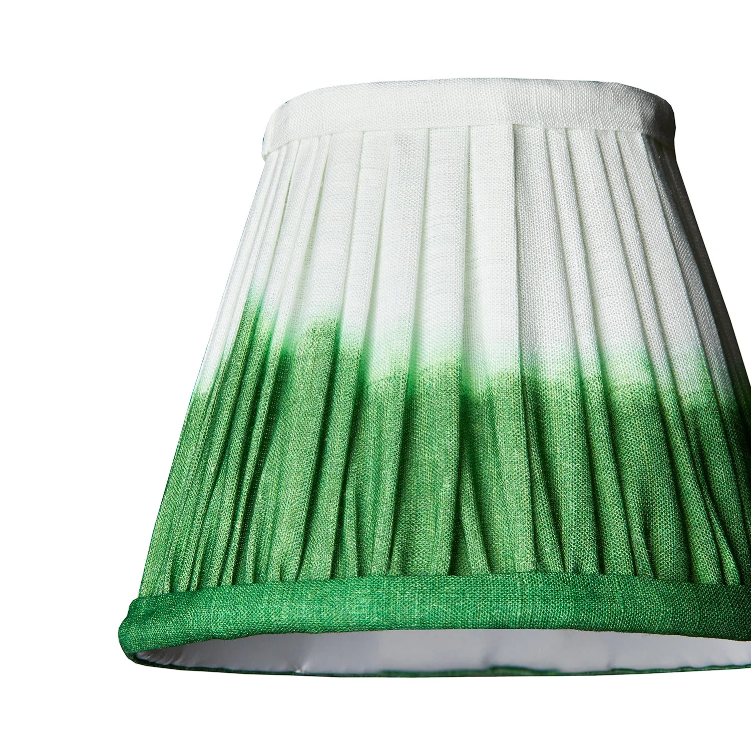 18cm Straight Empire Pendant shade in Green shibori linen