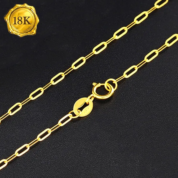 18INCH PAPERCLIP LINKS CHAIN 18KT SOLID GOLD NECKLACE