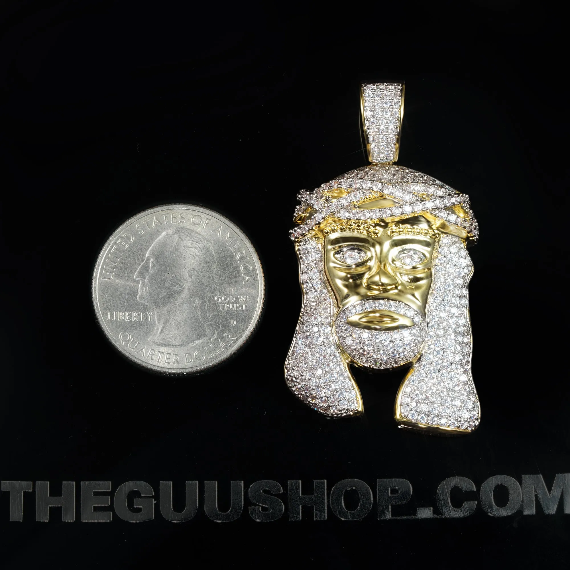 18K Gold-Plated Micro-inlay AAA CZ Jesus Avatar Pendant