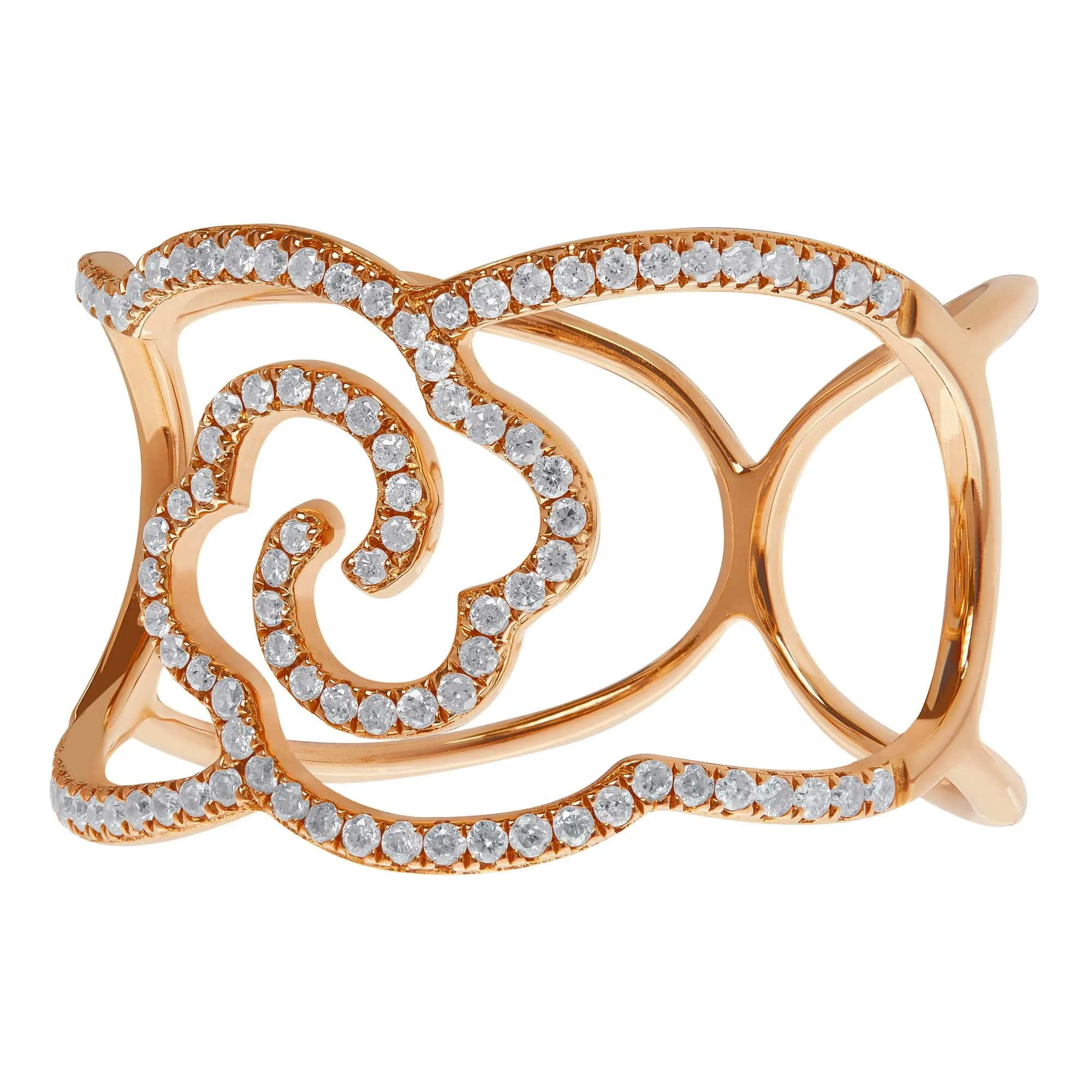 18kt Rose Gold Floral Motif Ring