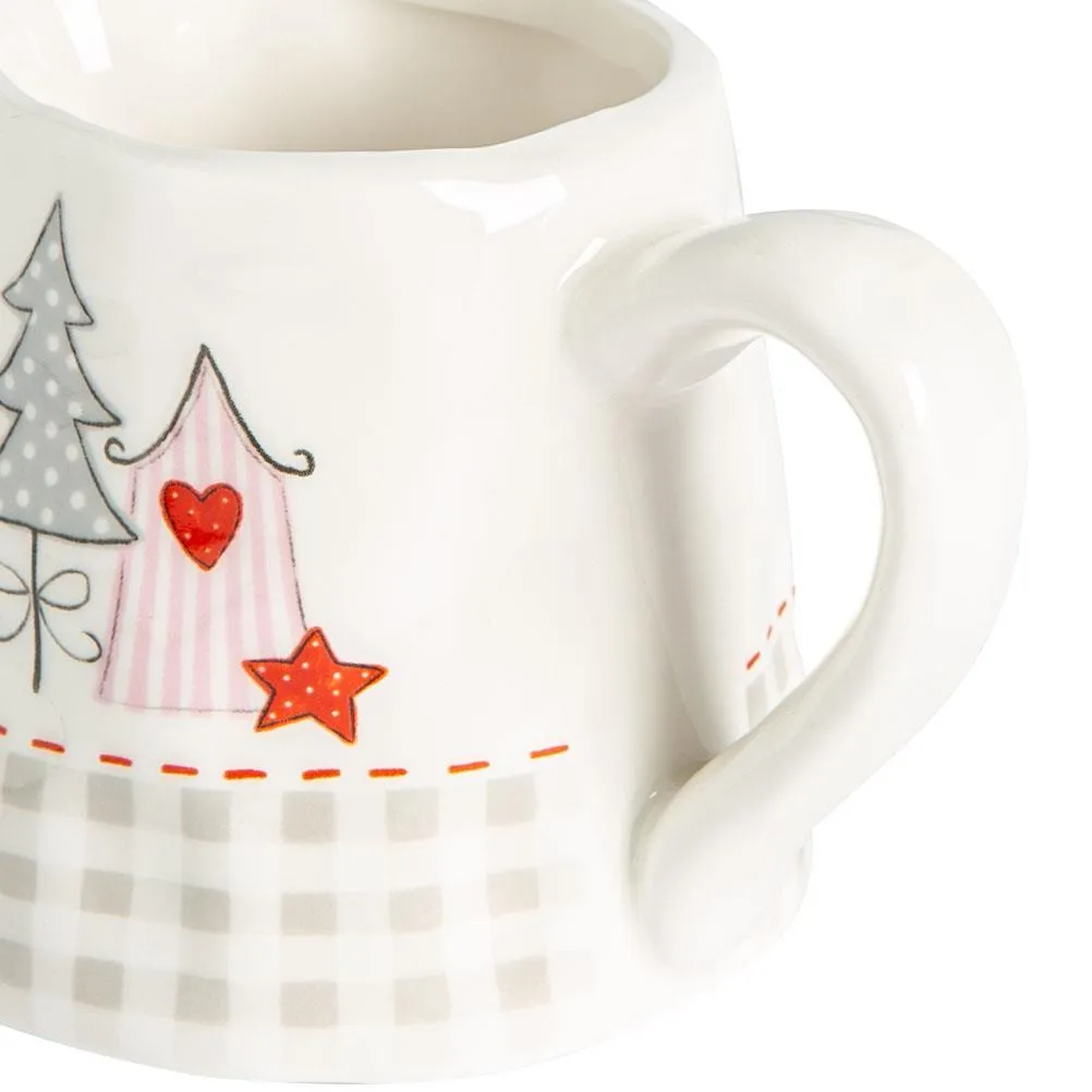 200ml Patchwork Christmas Stoneware Jug - By Nicola Spring