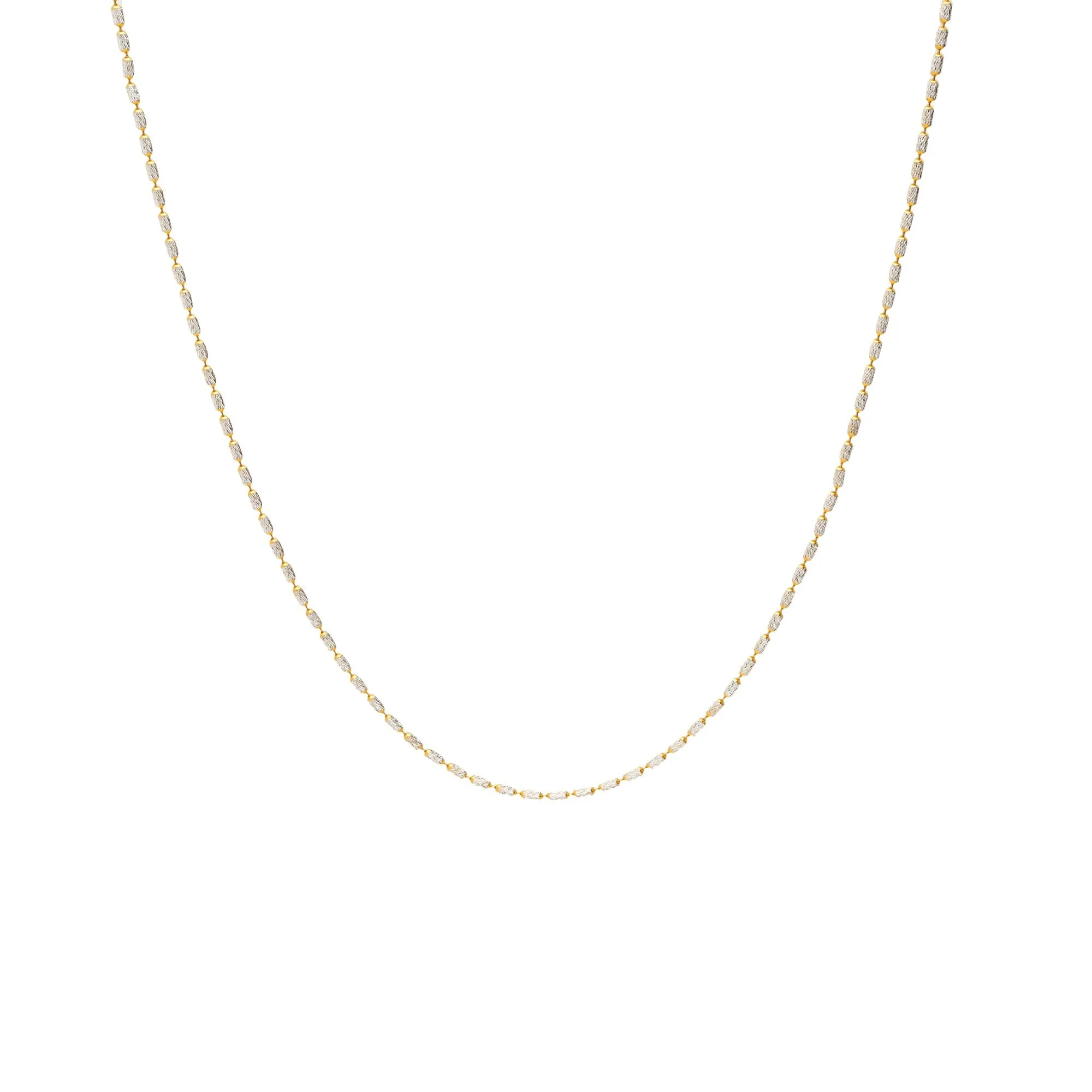 22K Multi-Tone Gold Simply Beaded Chain