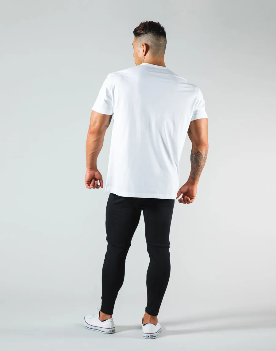 2Way Wide Stripe Standard T-Shirt - White