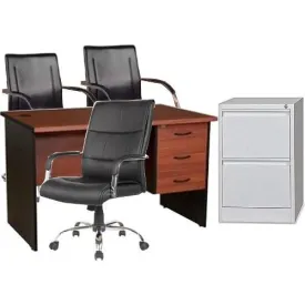 4 feet Office Desk   107 swivel chair   601 visitors chair   Cabinet