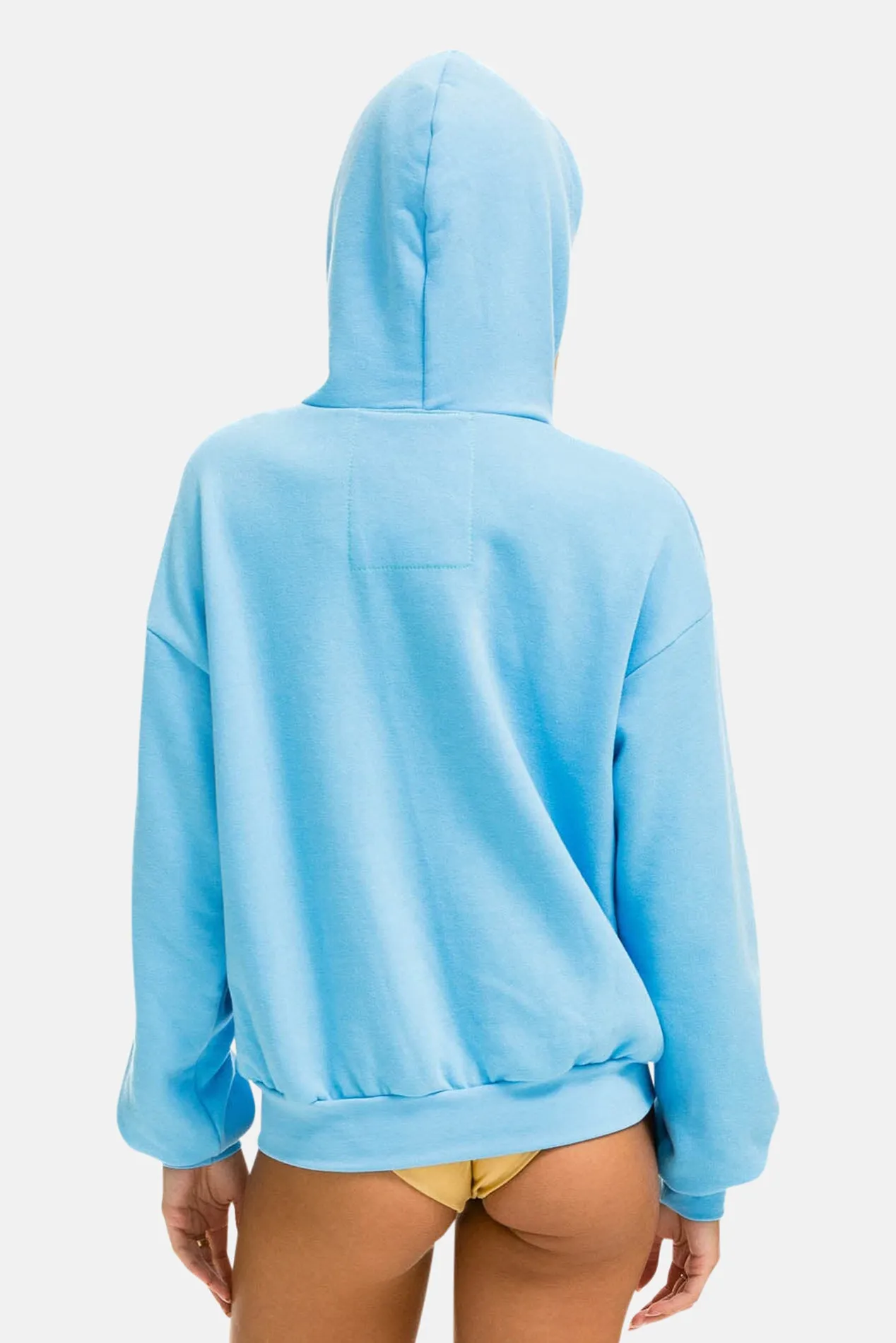 5 Stripe Relaxed Zip Hoodie Sky Blue