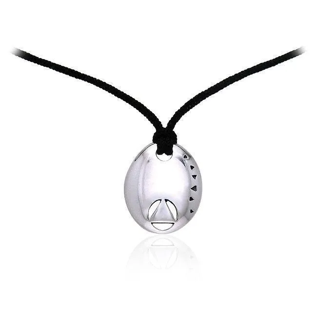 AA Symbol Silver Pendant  With Nylon Cord TPD310