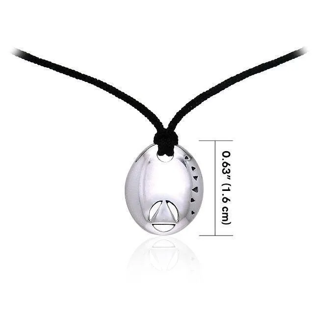 AA Symbol Silver Pendant  With Nylon Cord TPD310