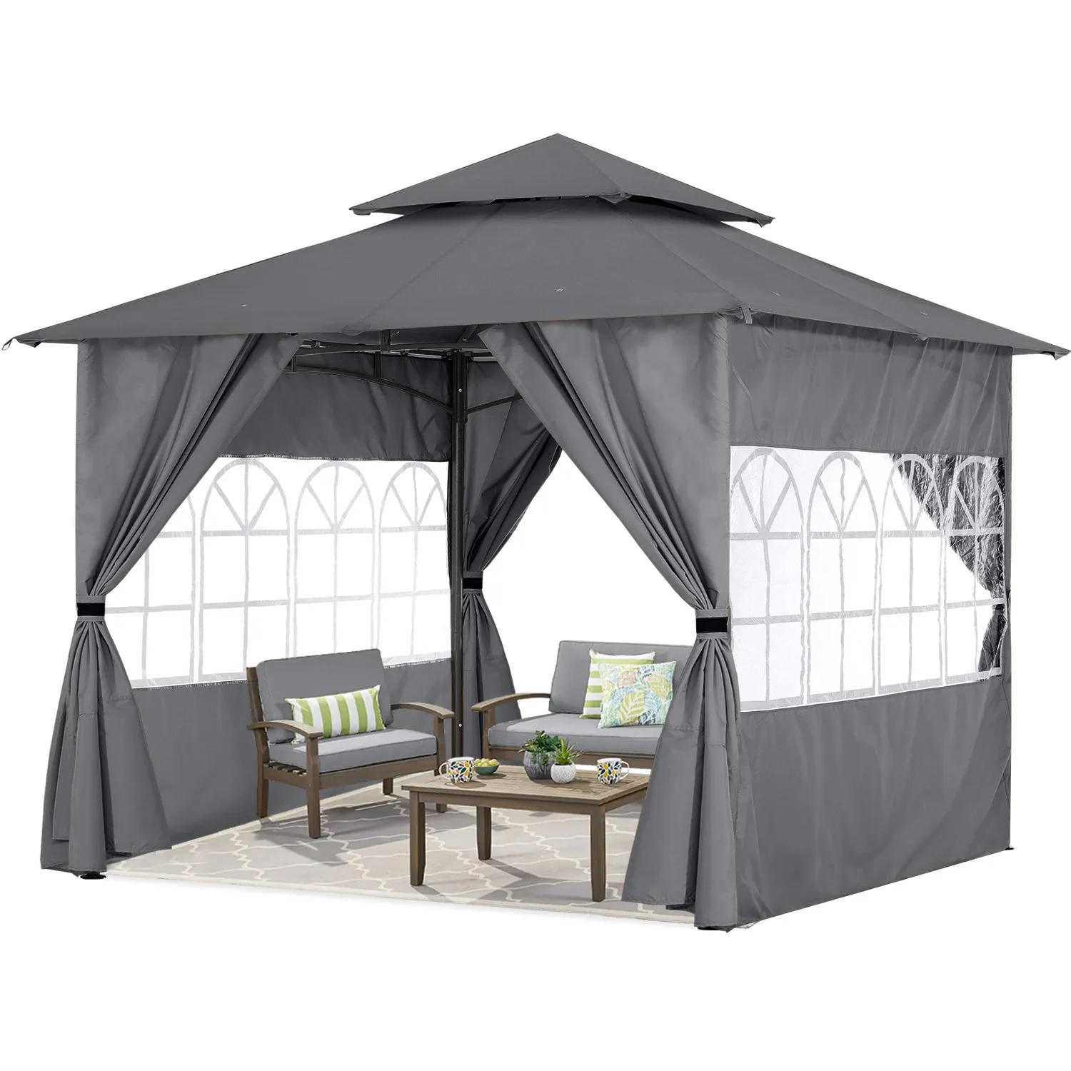 ABCCANOPY Outdoor Gazebo with Sidewalls and Church Window