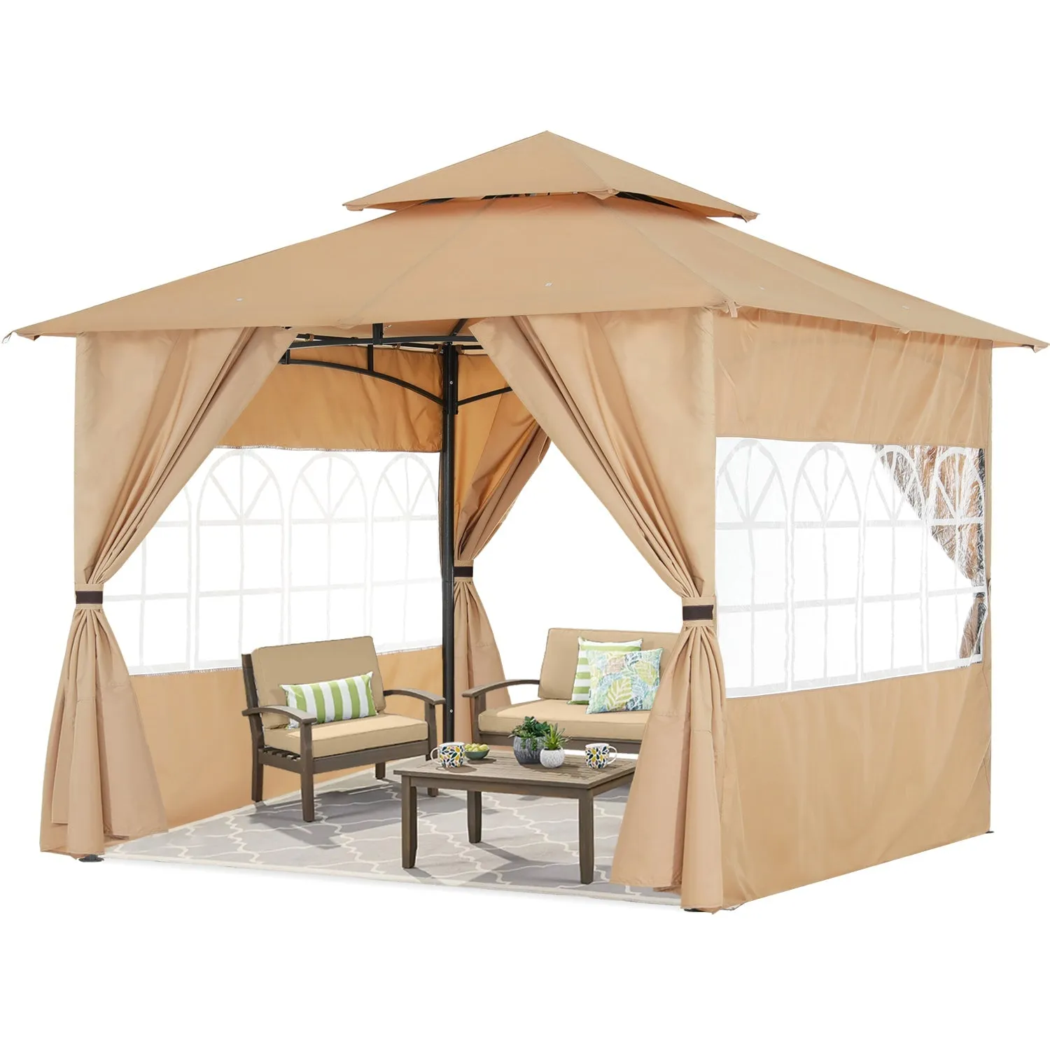 ABCCANOPY Outdoor Gazebo with Sidewalls and Church Window