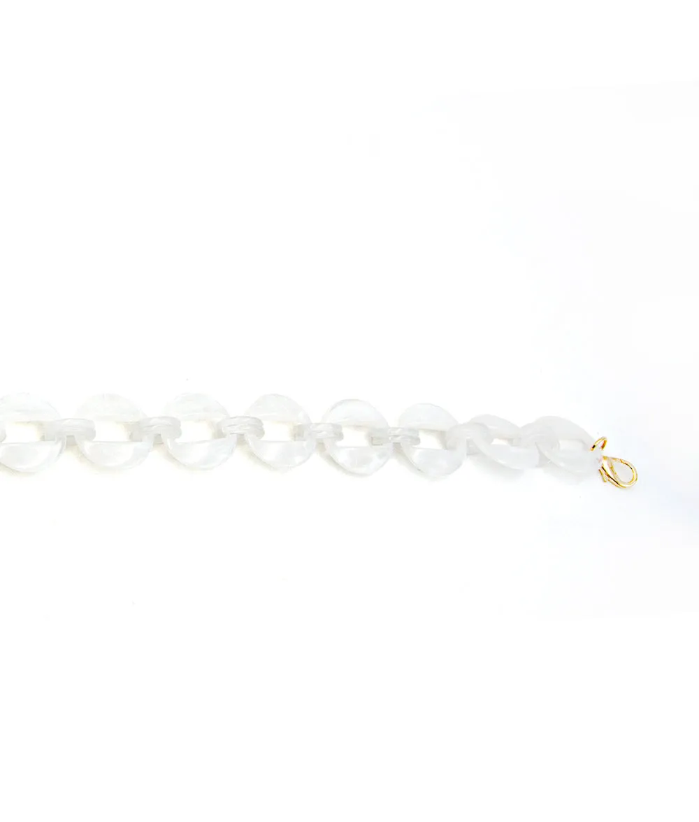 Acrylic Chain Round in White Pearl