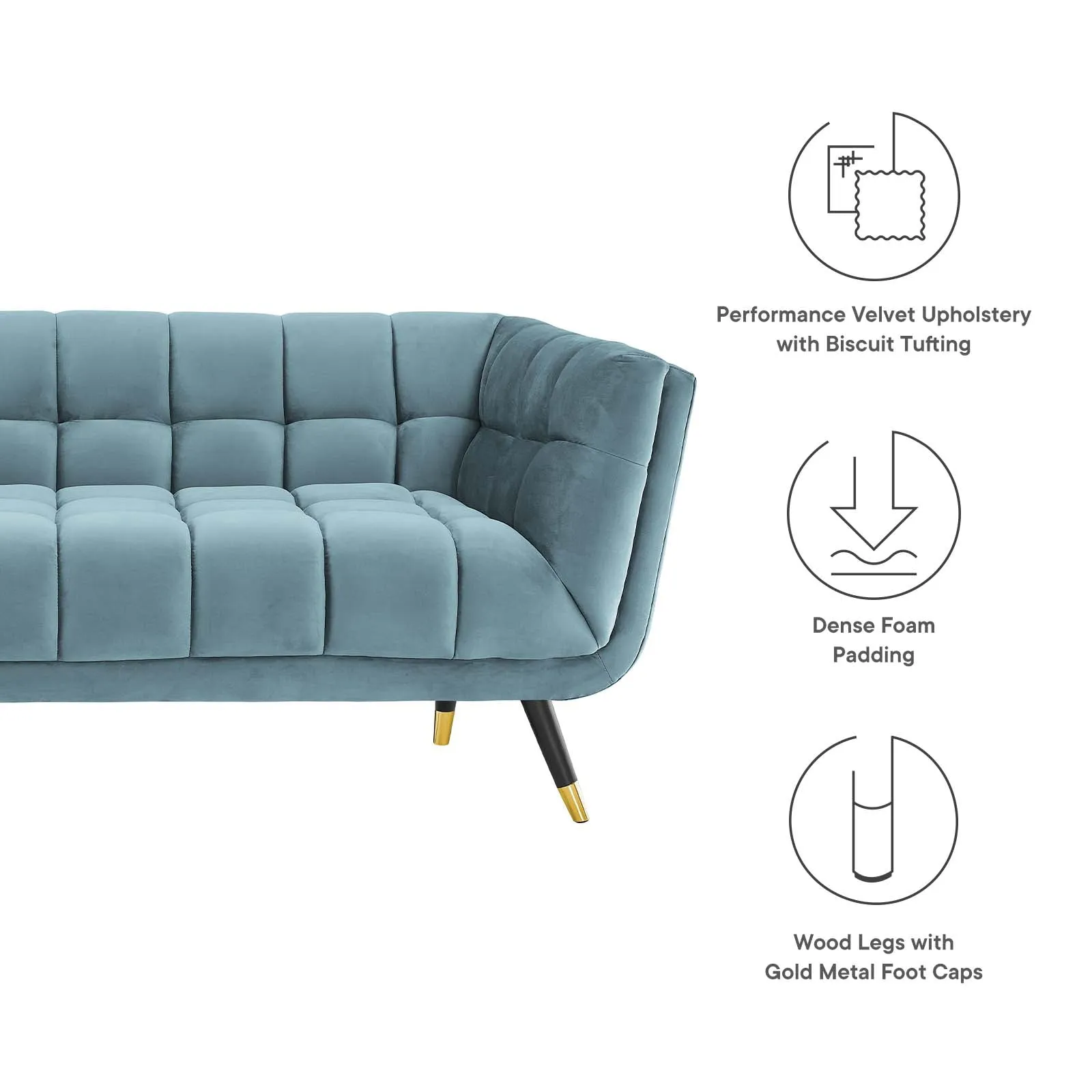 Adept Performance Velvet Sofa by Modway