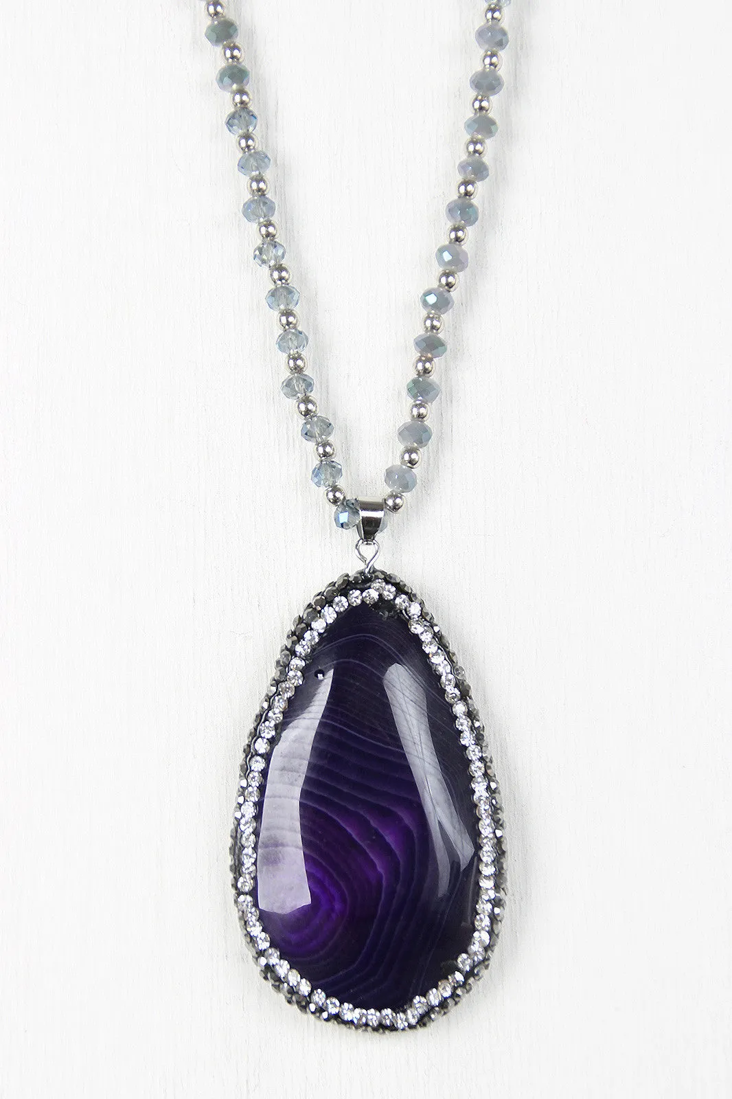 Agate Stone Pendant Necklace