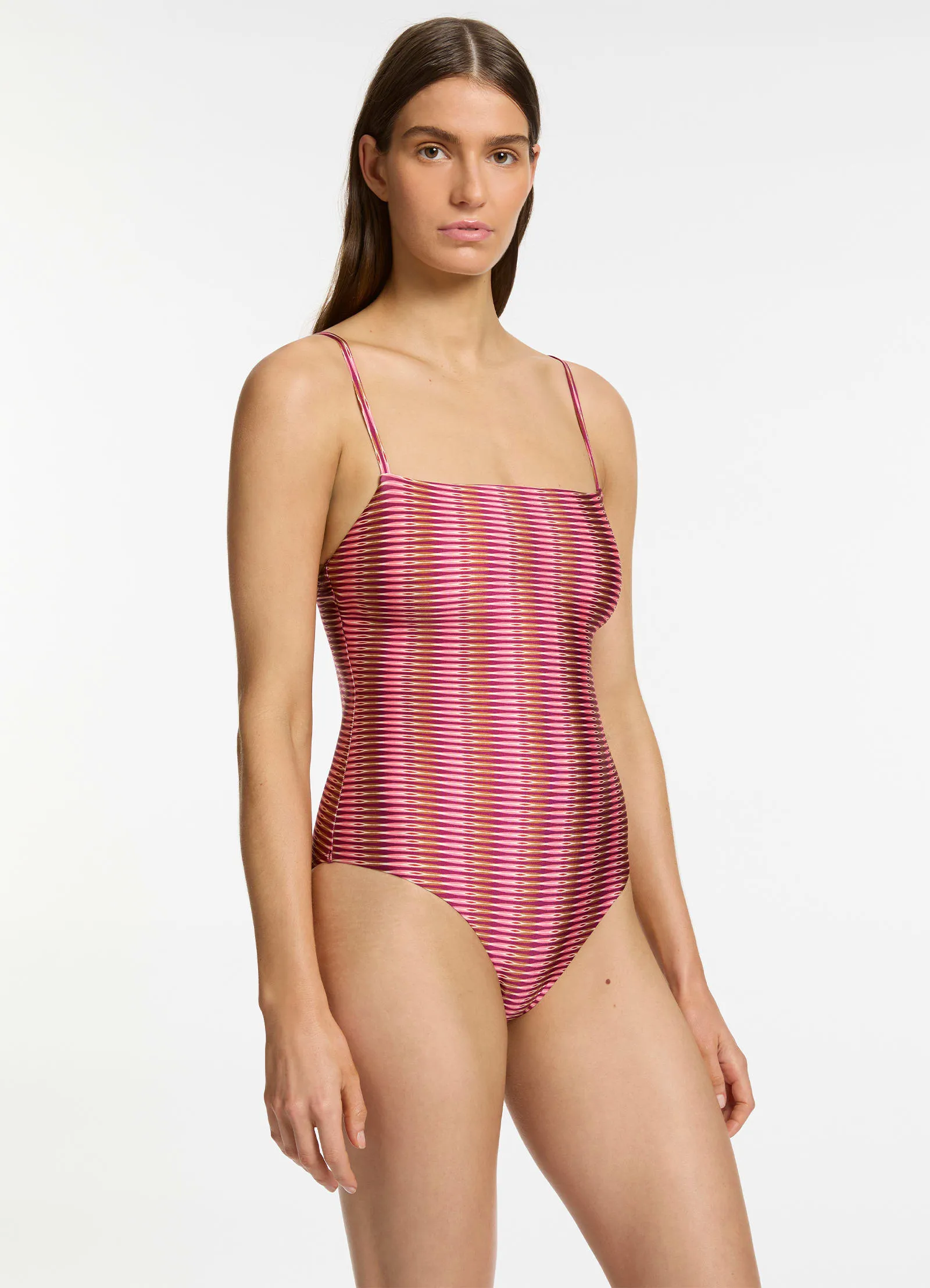 Alessia Geo Minimal Tank One Piece - Peony