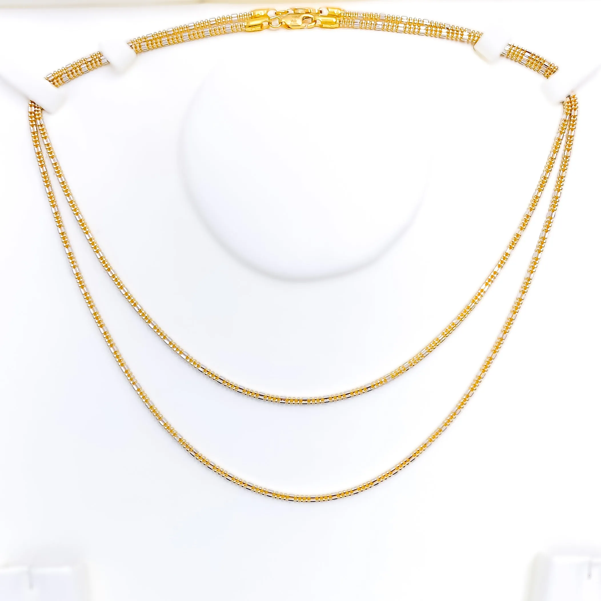 Alternating Two - Tone 22K Gold Chain - 18"