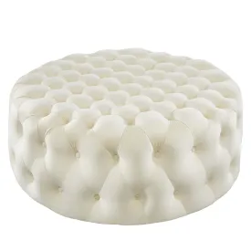 Amour Tufted Button Large Round Performance Velvet Ottoman By Modway - EEI-5469 - Ivory