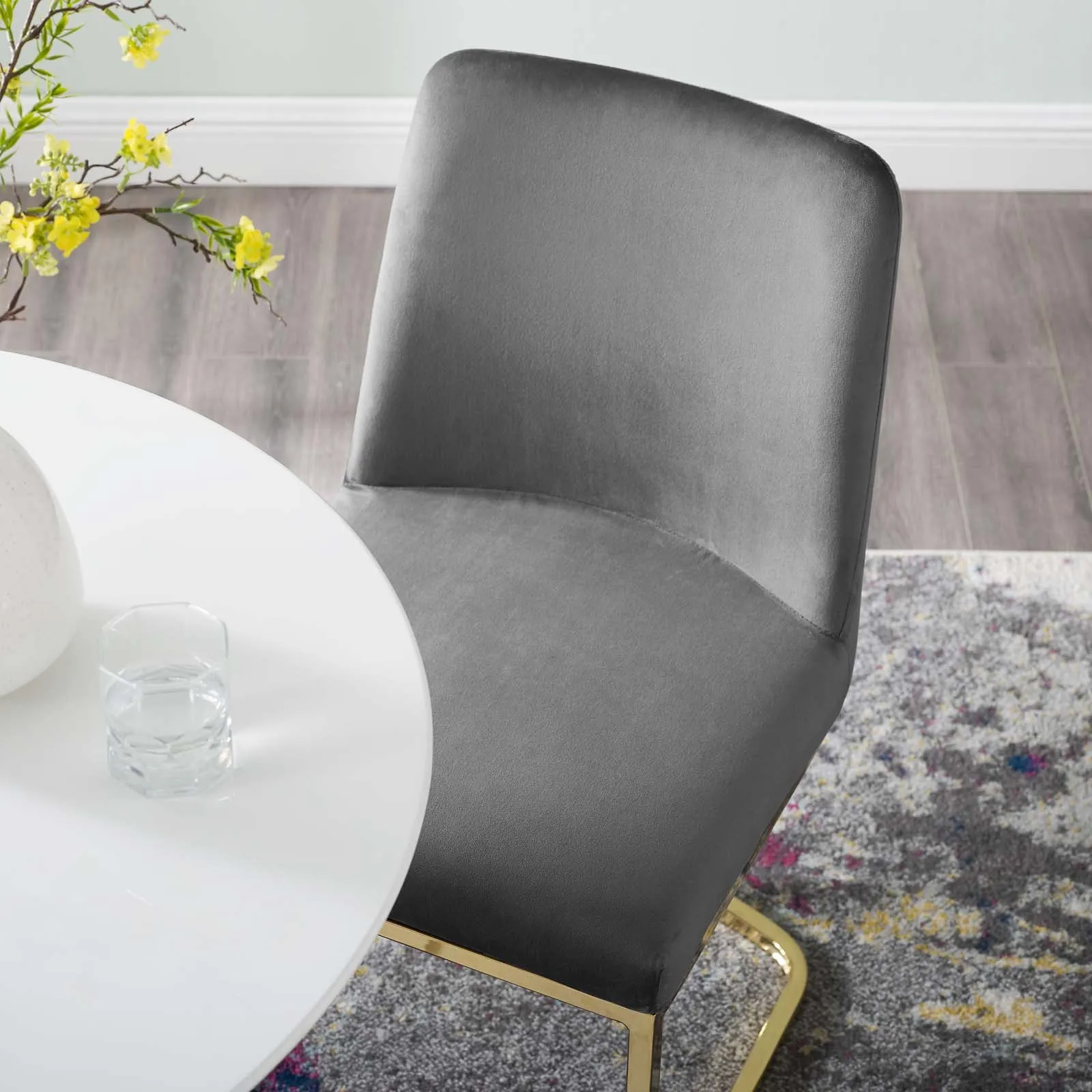 Amplify Sled Base Performance Velvet Dining Side Chair by Modway