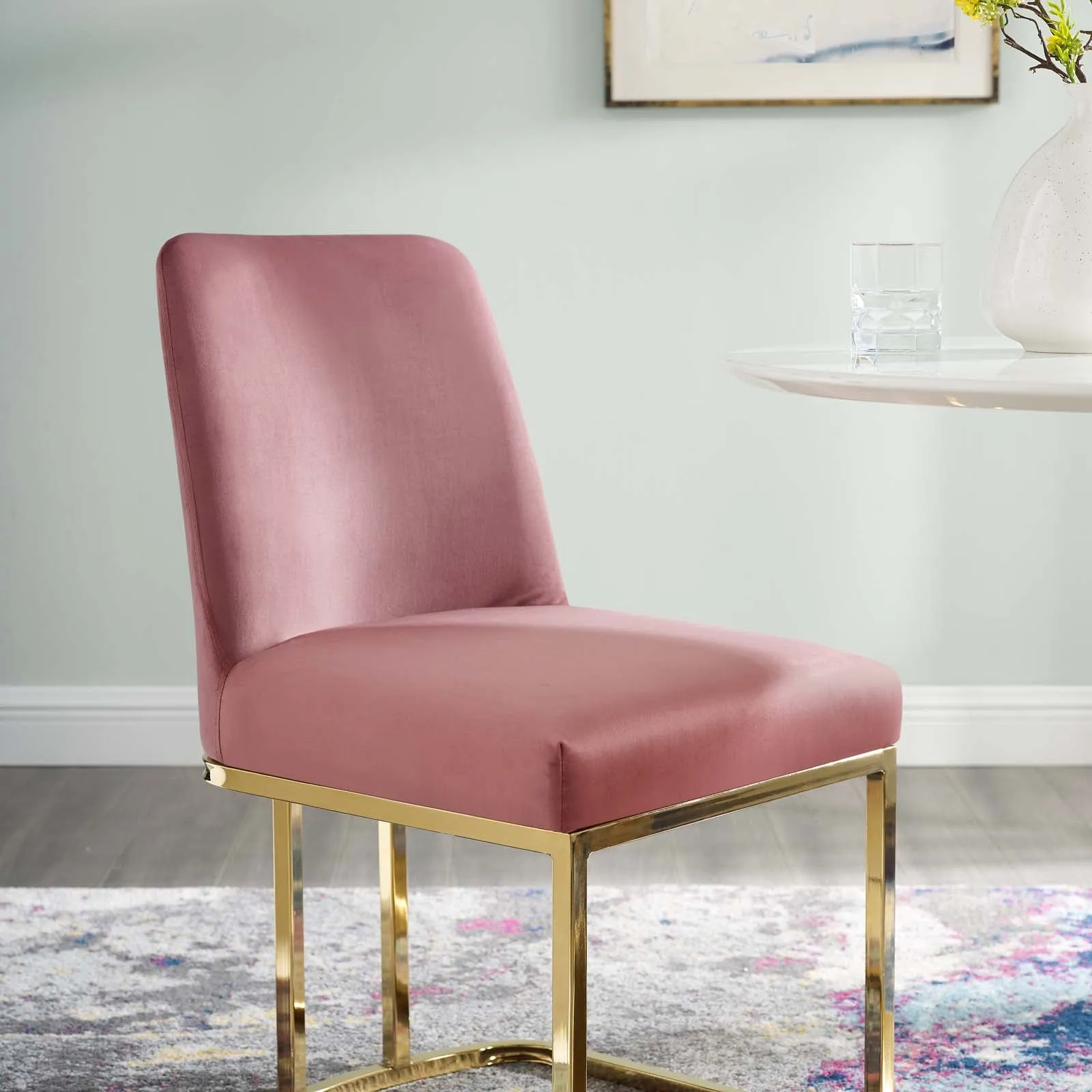 Amplify Sled Base Performance Velvet Dining Side Chair by Modway