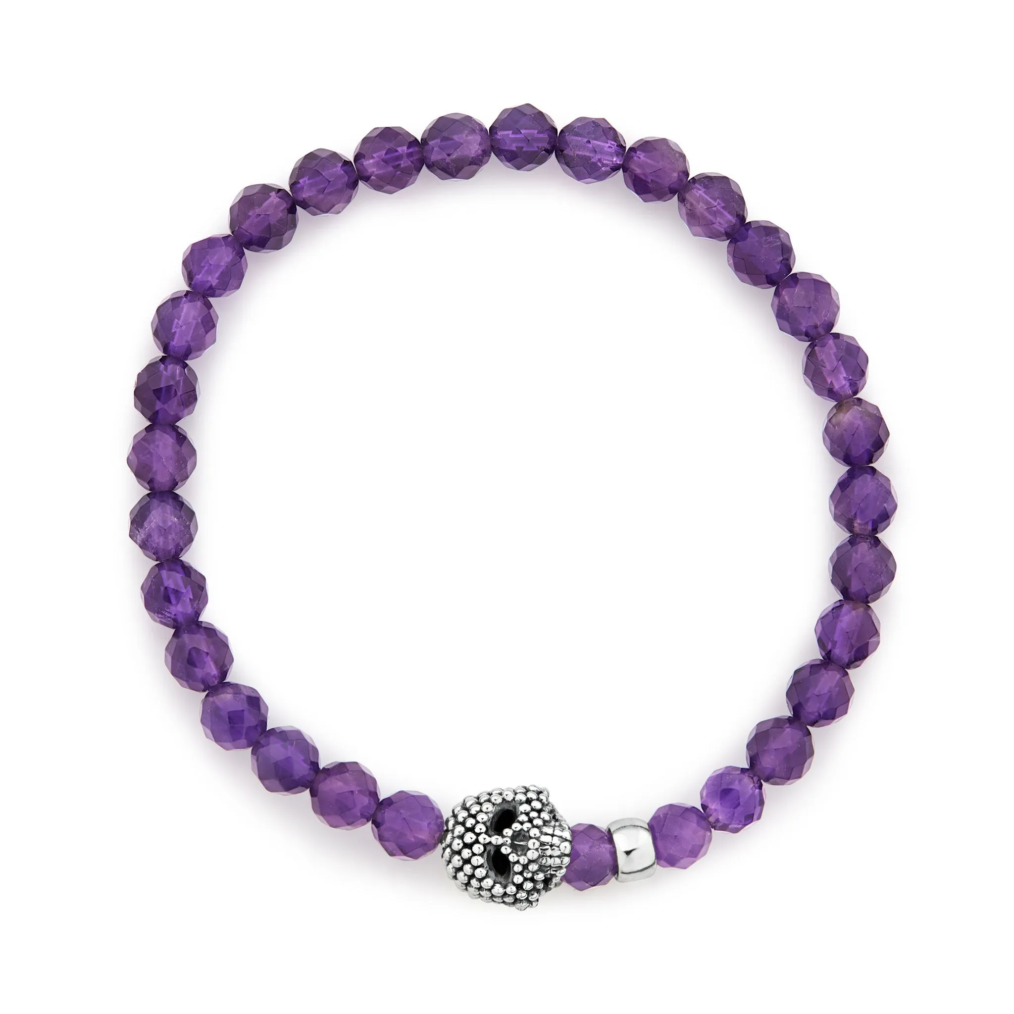 Stunning Anthem Amethyst Skull Charm Bracelet