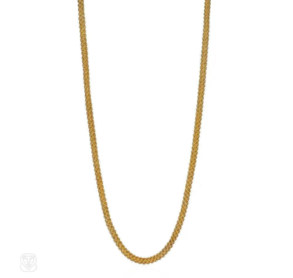 Antique woven gold longuard necklace