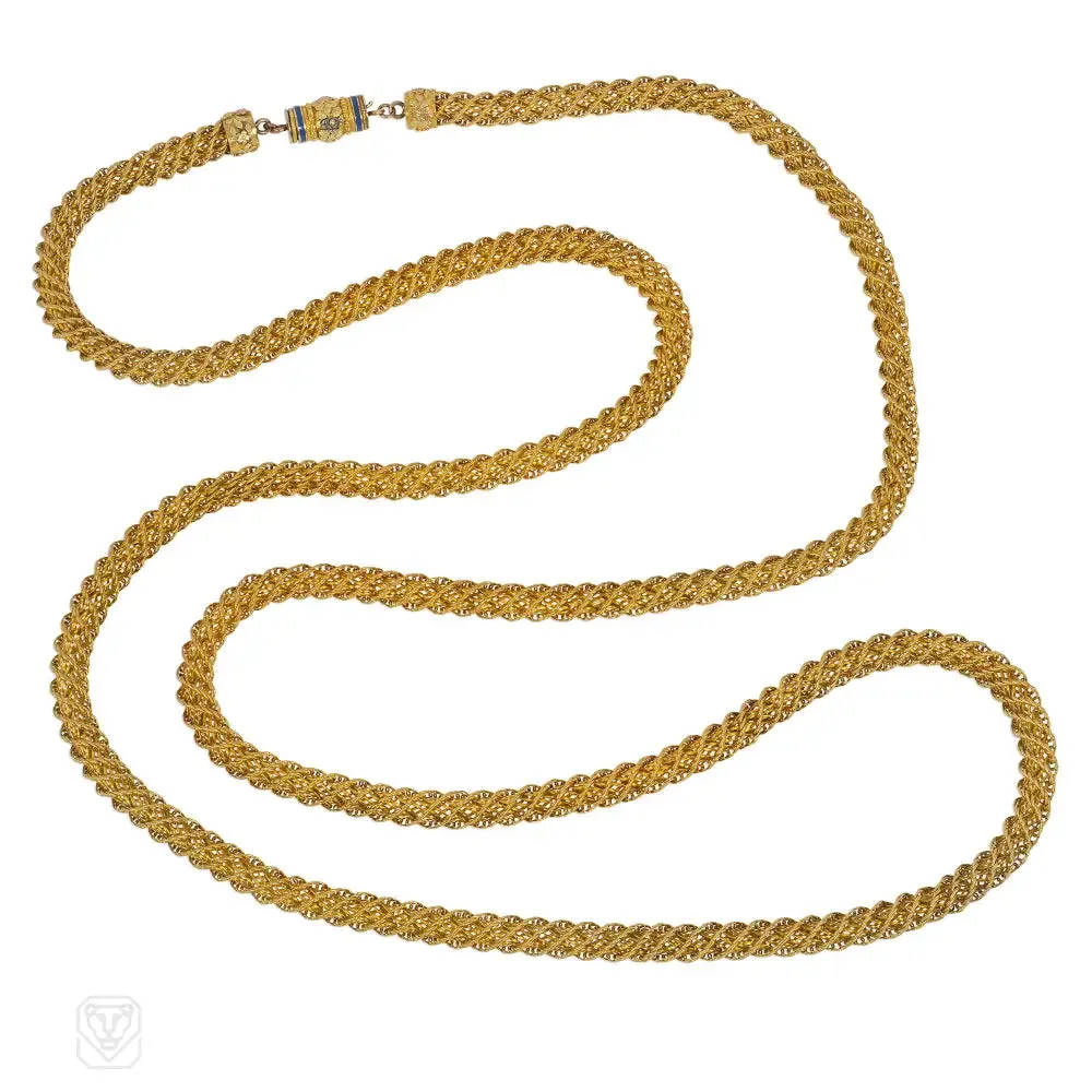 Antique woven gold longuard necklace