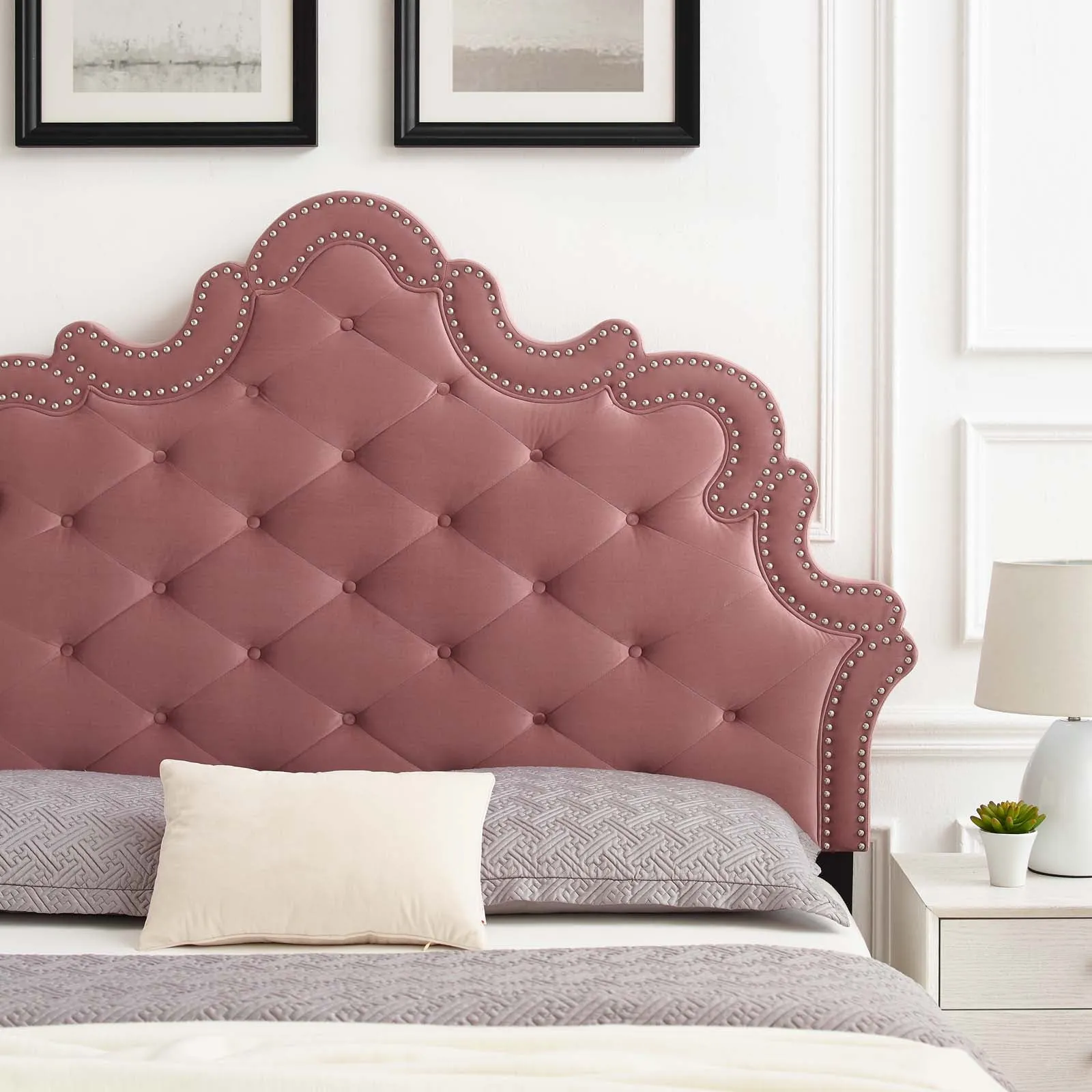 Arabella Button-Tufted Performance Velvet Headboard by Modway