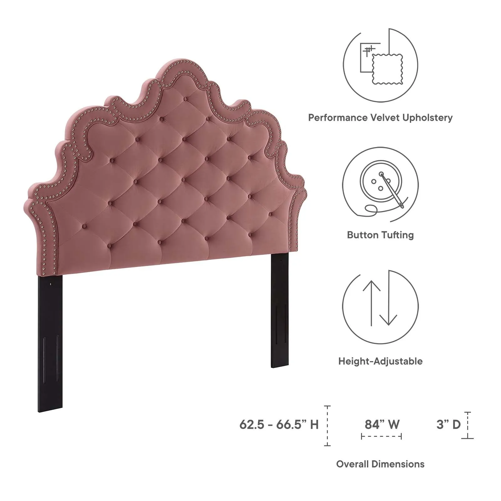 Arabella Button-Tufted Performance Velvet Headboard by Modway