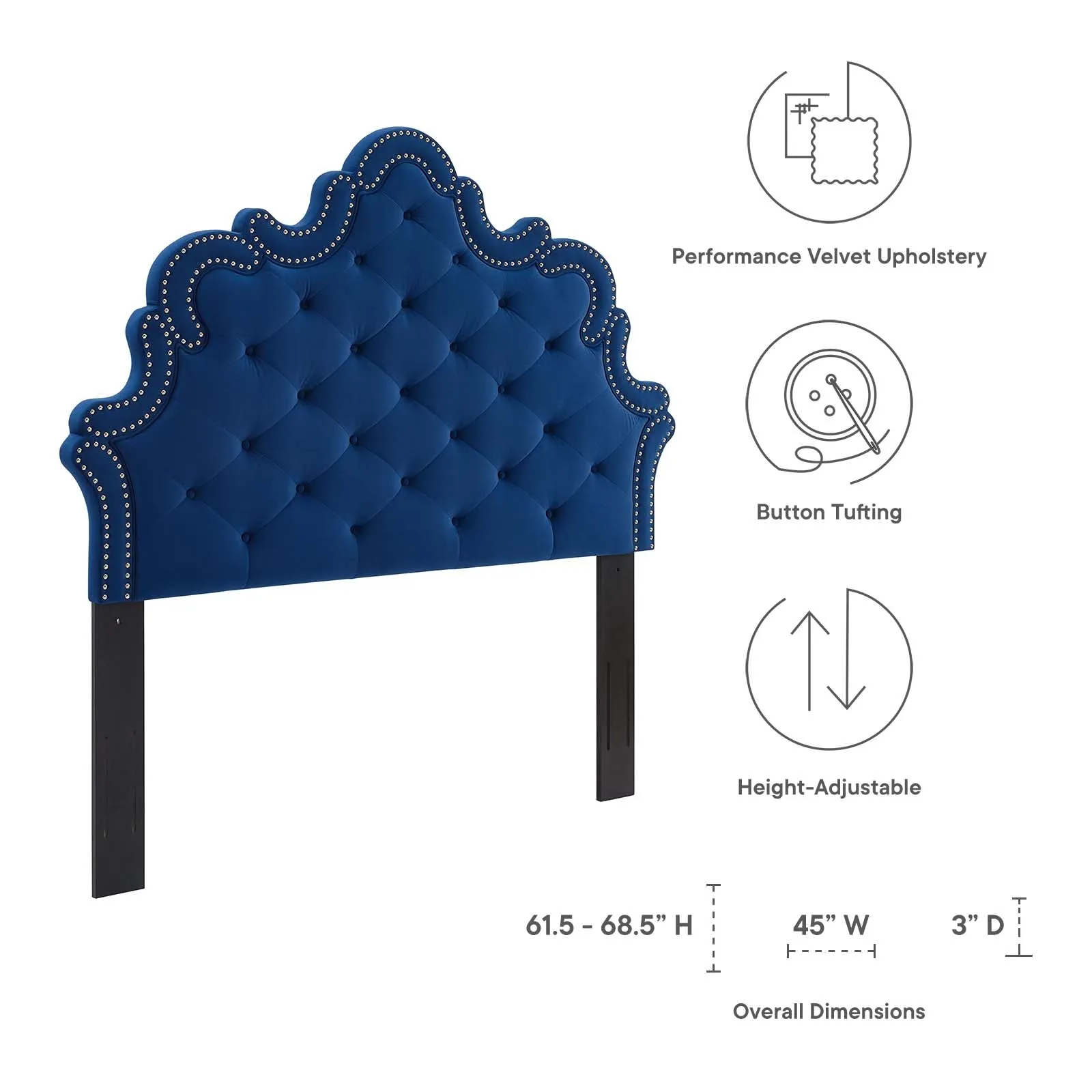 Arabella Button-Tufted Performance Velvet Headboard by Modway