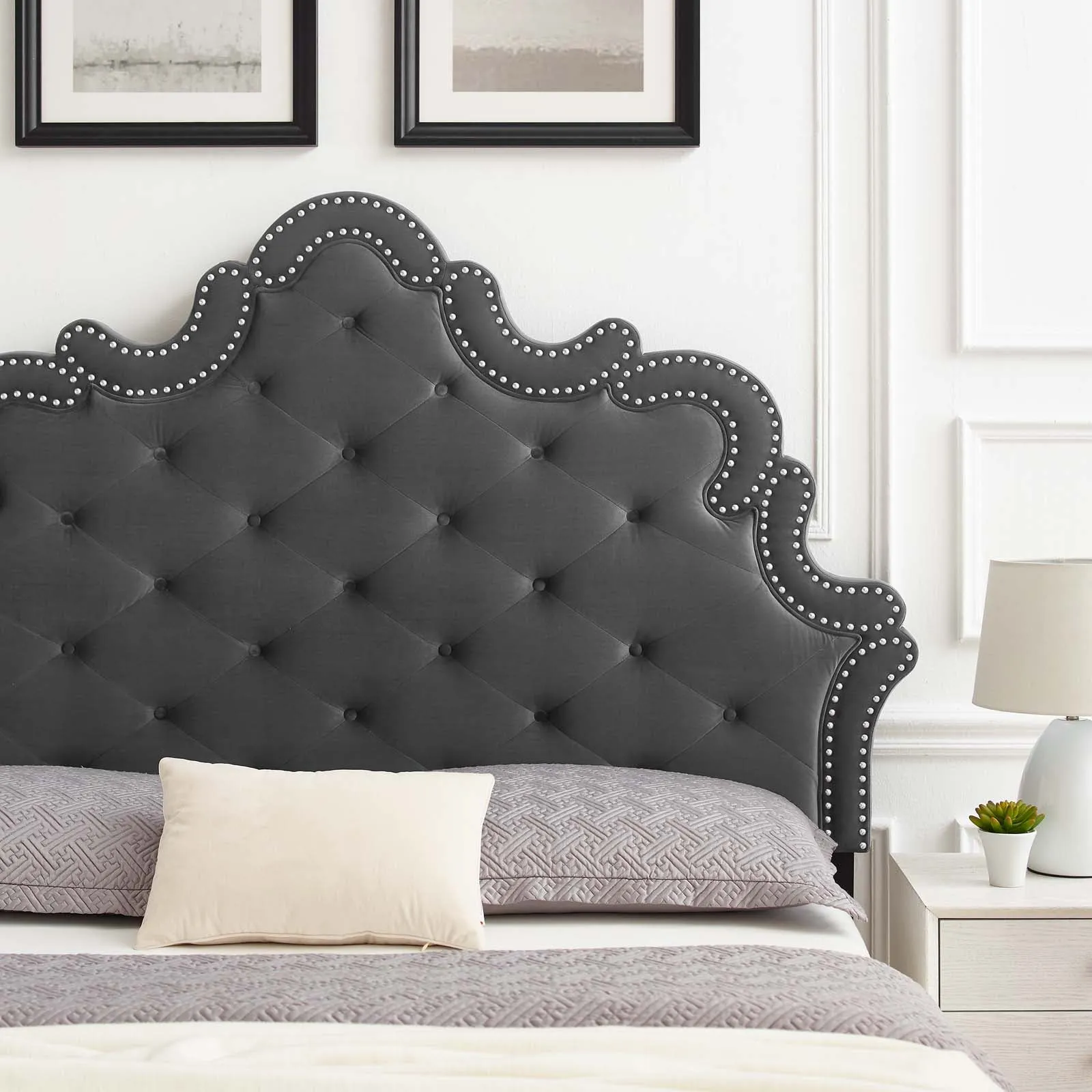 Arabella Button-Tufted Performance Velvet Headboard by Modway