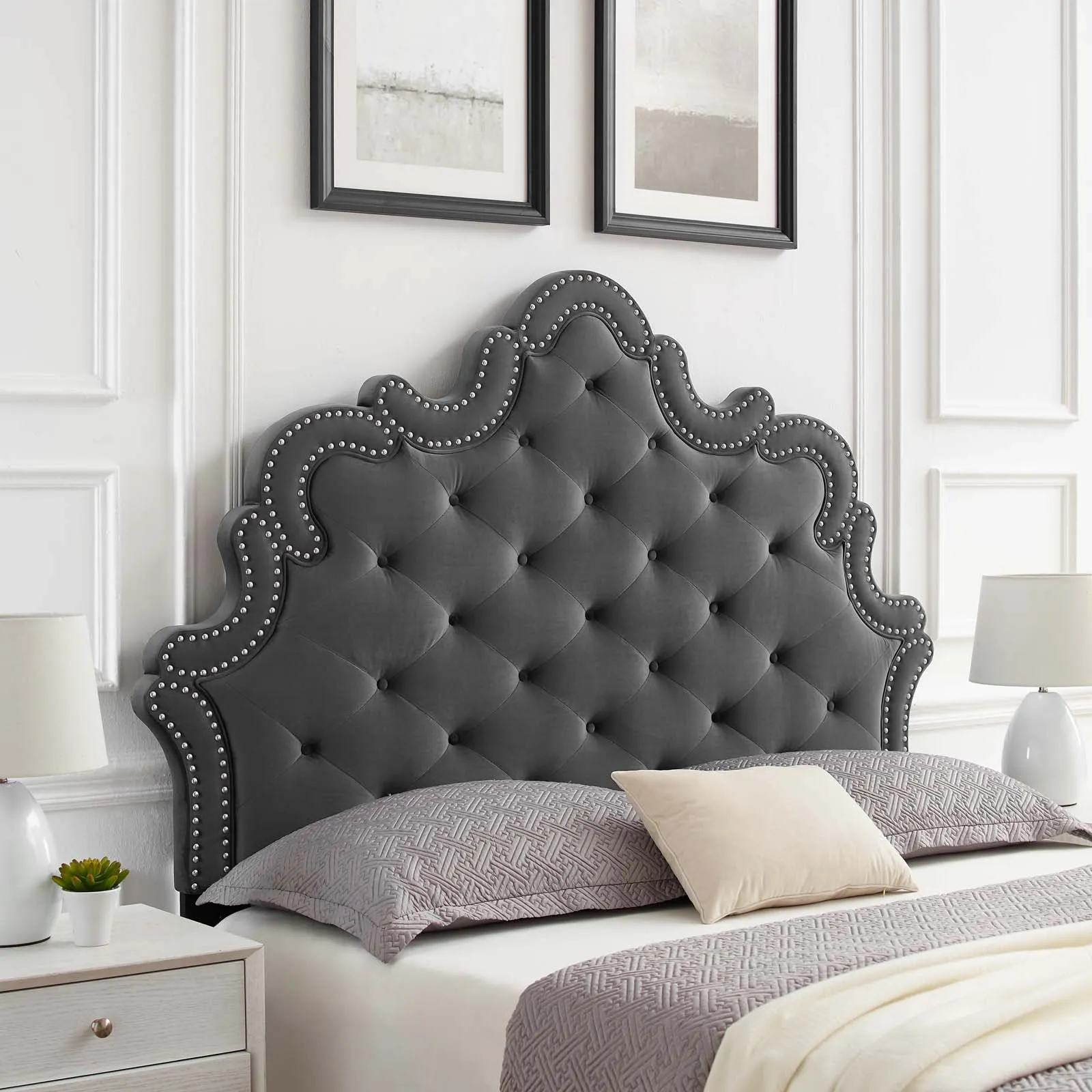 Arabella Button-Tufted Performance Velvet Headboard by Modway