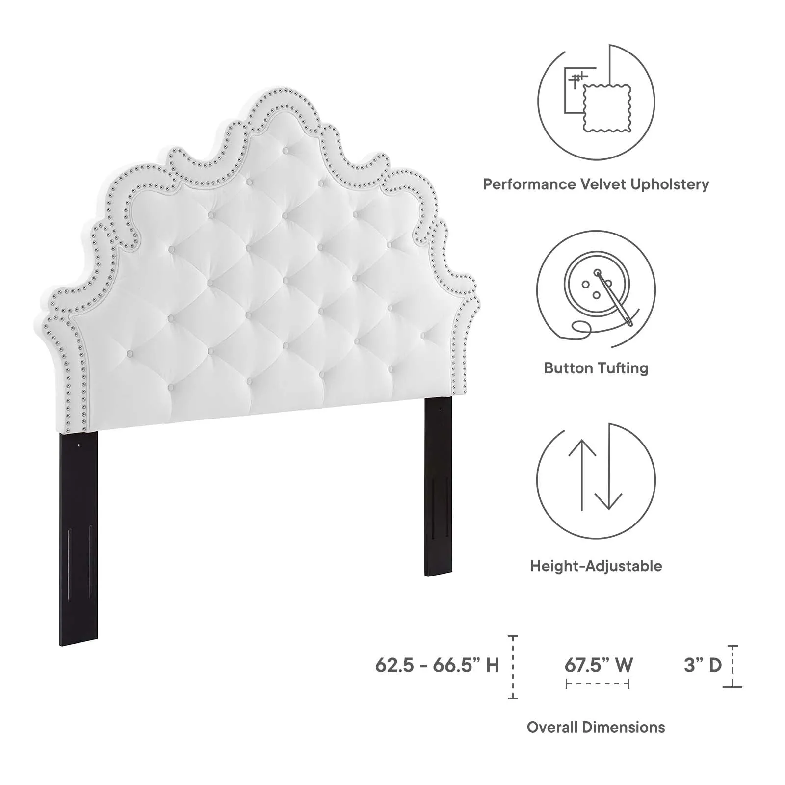 Arabella Button-Tufted Performance Velvet Headboard by Modway