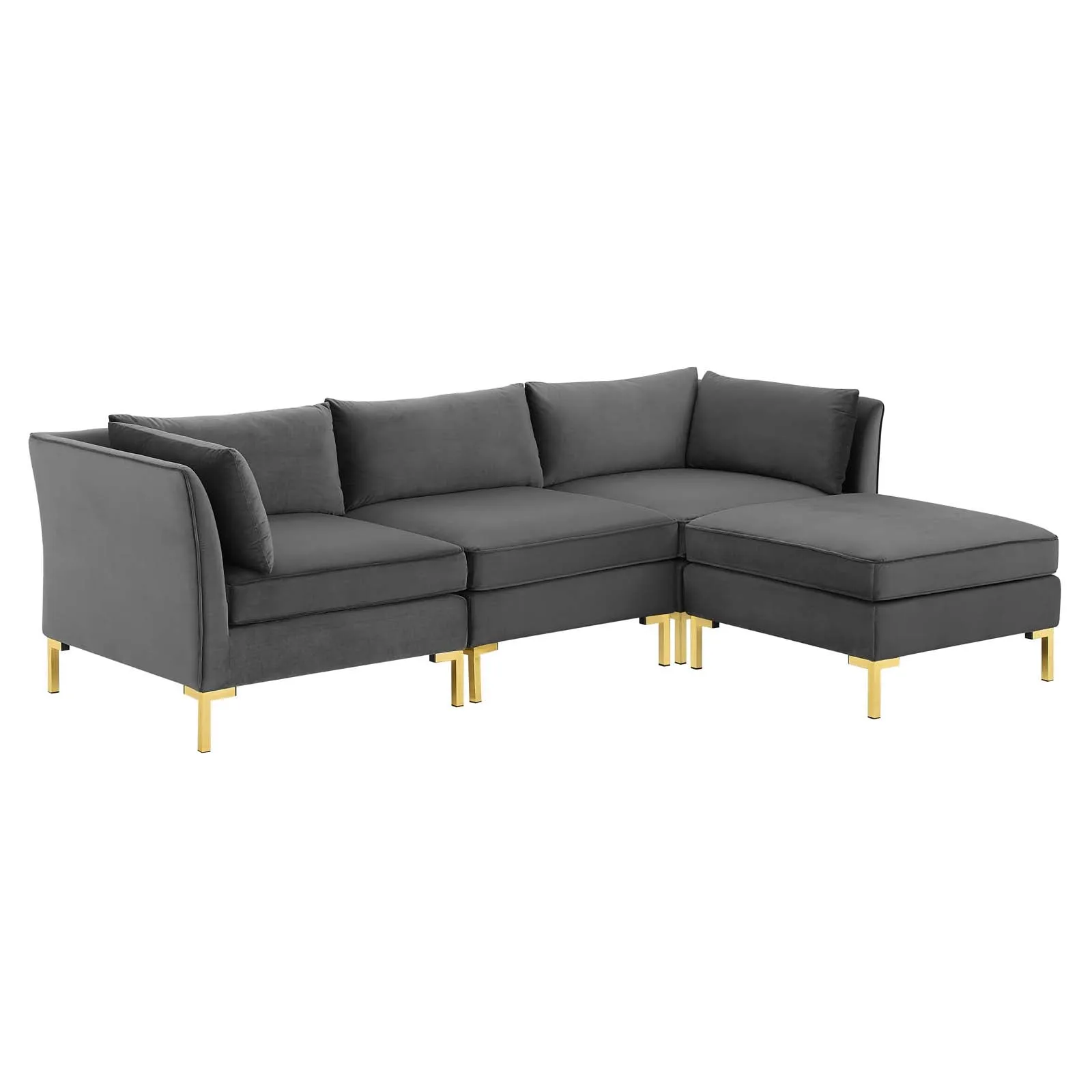 Ardent 4-Piece Performance Velvet Sectional Sofa by Modway