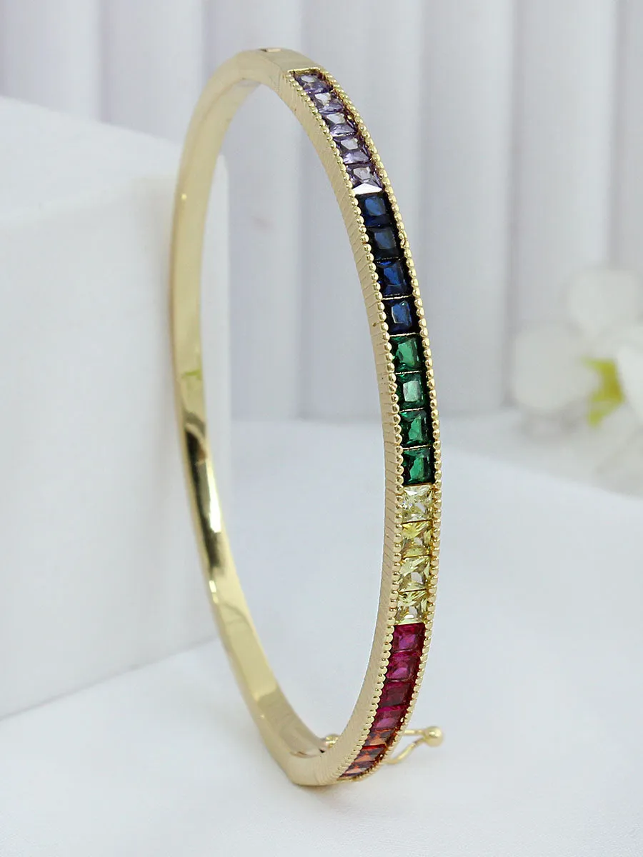 Arpita Rainbow / CZ Bangle Bracelet