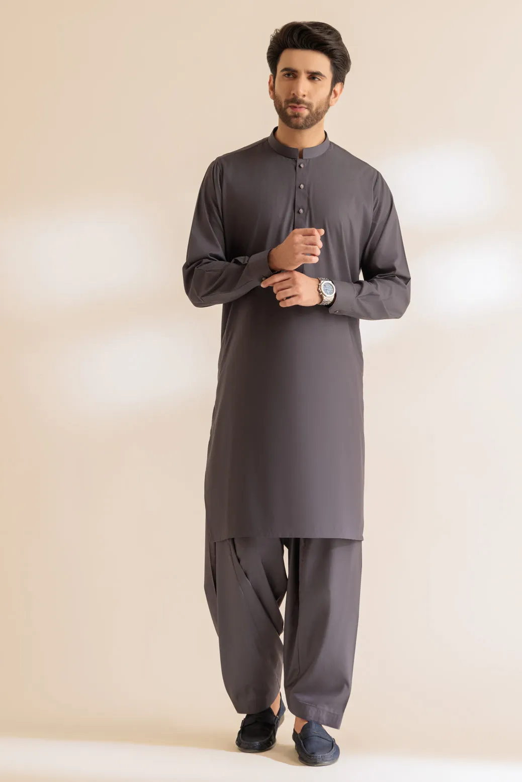 B-SAND-BLENDED-KURTA SHALWAR - (KSRS24-032)