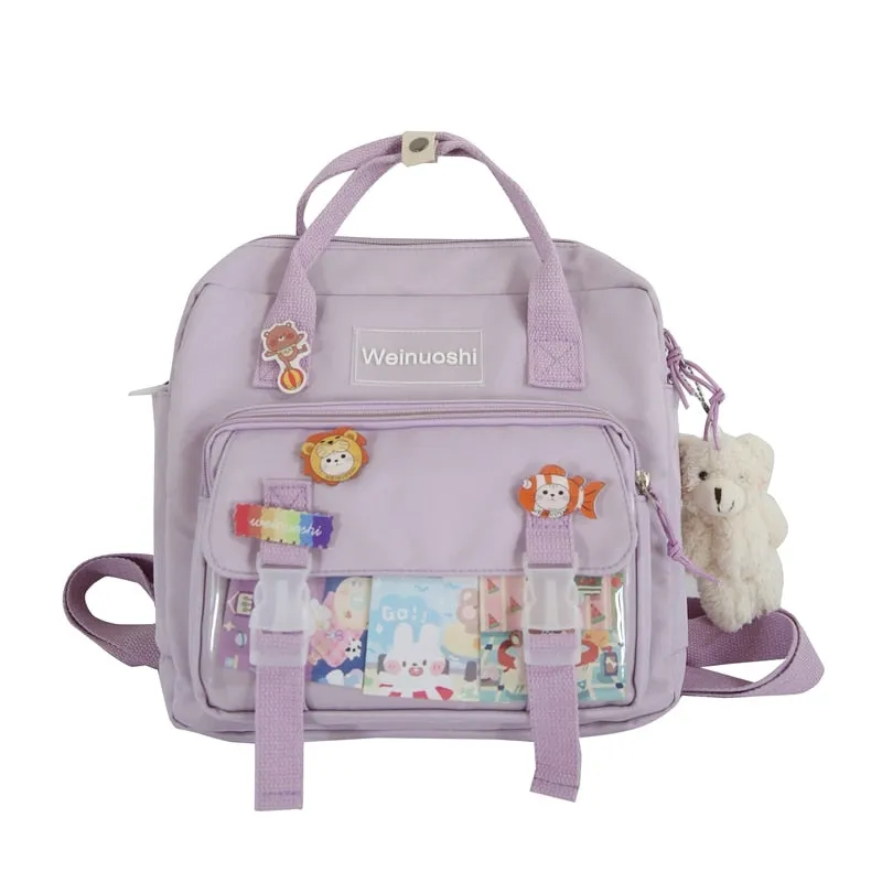 Back to school backpack Small Canvas Teenager Girls For Female Student Patchwork Kawaii Rucksacks Mochila Mini Backpack