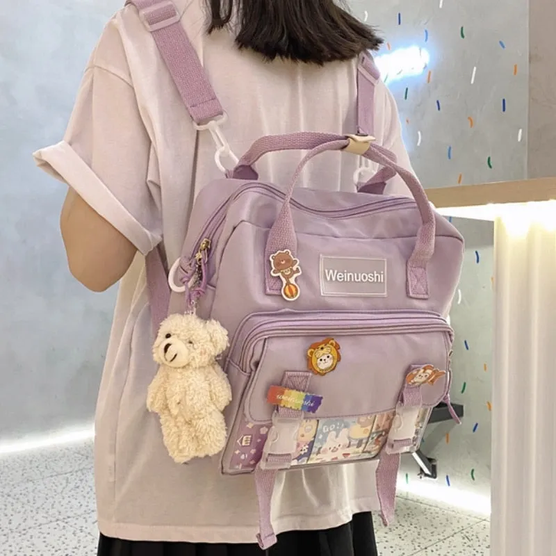 Back to school backpack Small Canvas Teenager Girls For Female Student Patchwork Kawaii Rucksacks Mochila Mini Backpack