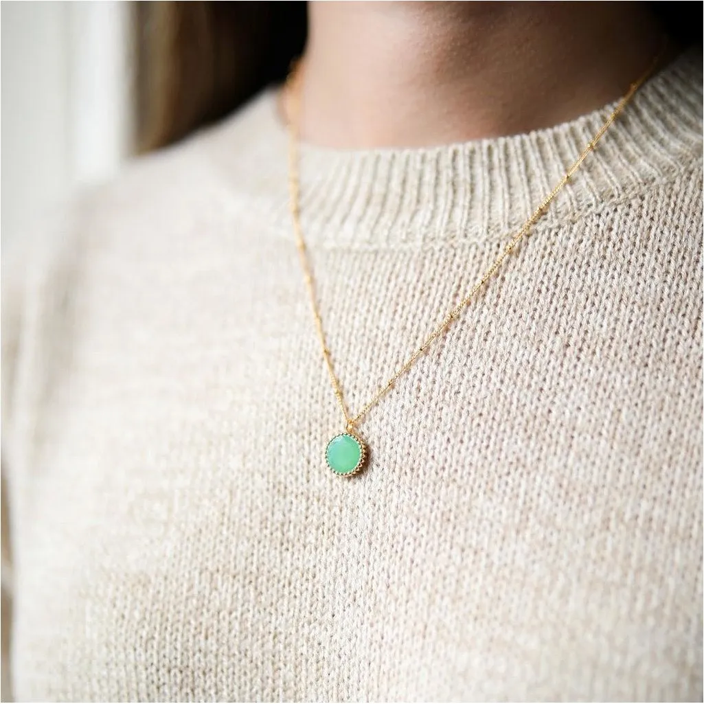 Barcelona May Chrysoprase Birthstone Necklace