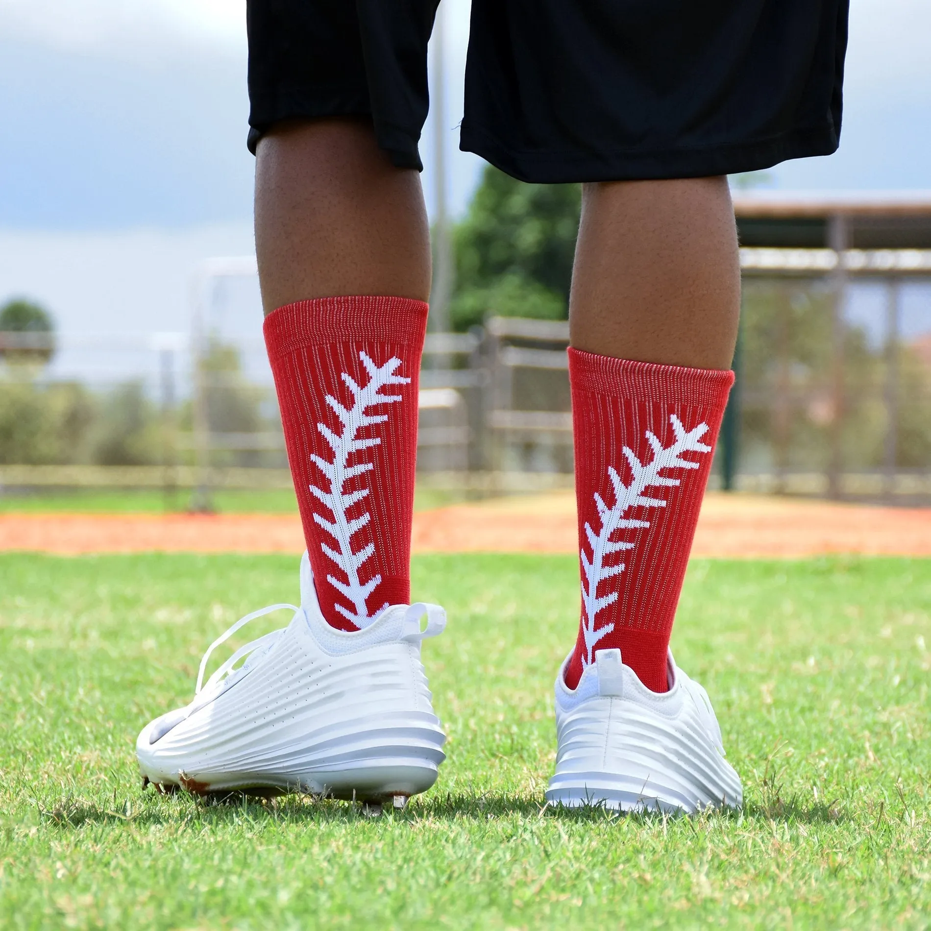 Baseball Lace Red soft socks