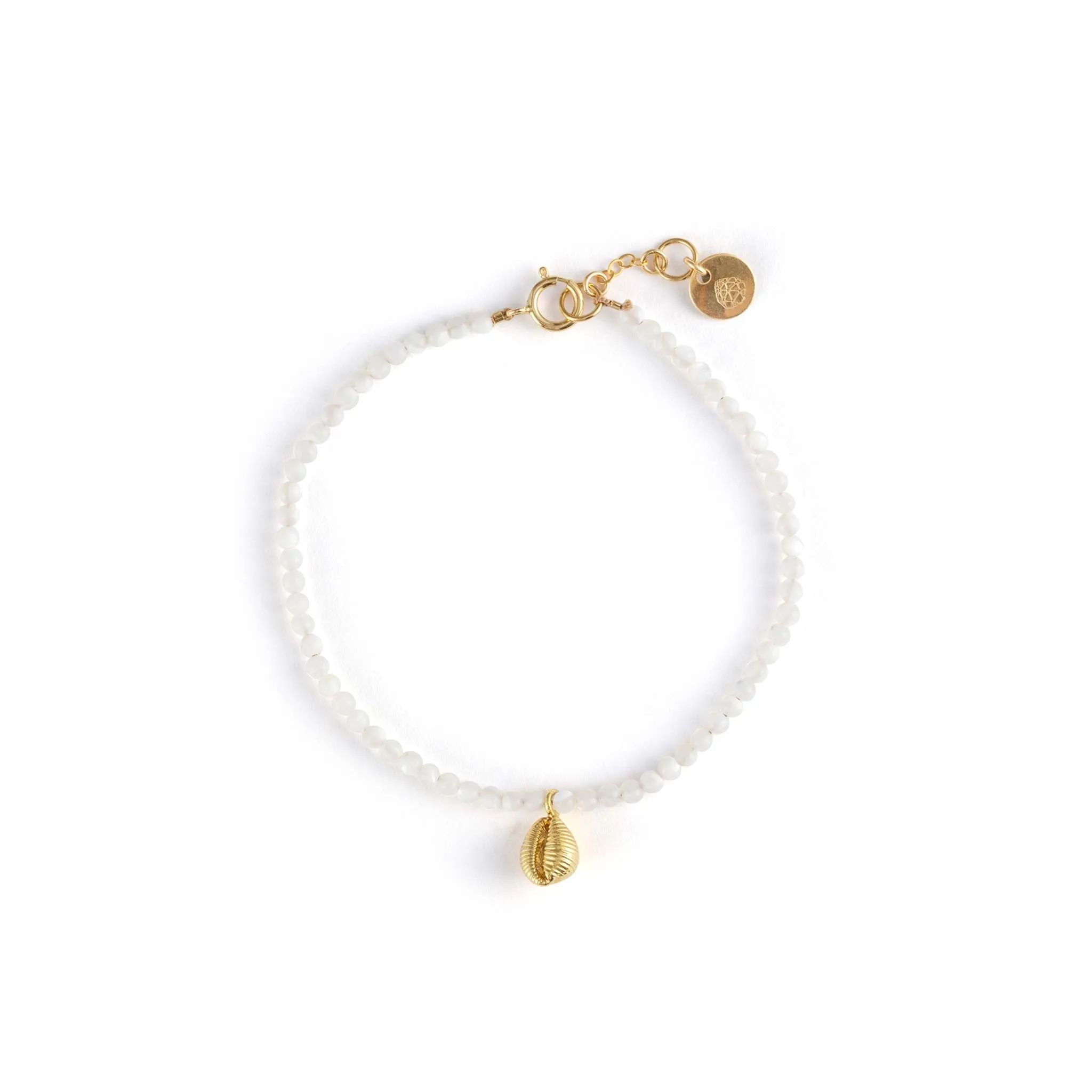 Beachdaze Cowry and Mother of Pearl Beaded Bracelet