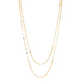 Beaded Chain Wrap Necklace in Gold