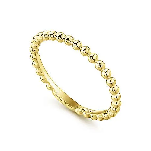 Beaded Gold Stackable Ring